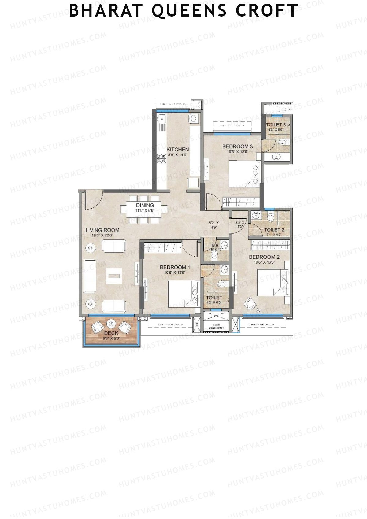 Bharat Queens Croft Wing A Unit 2 (Type B) Floor Plan
