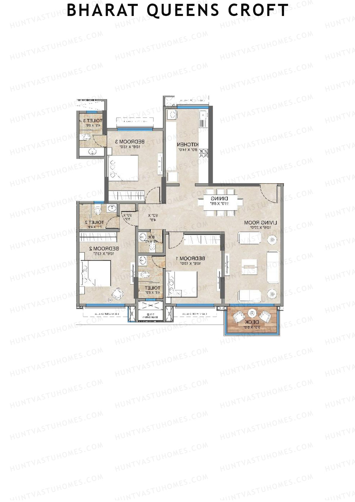 Bharat Queens Croft Wing B Unit 2 (Type B) Floor Plan