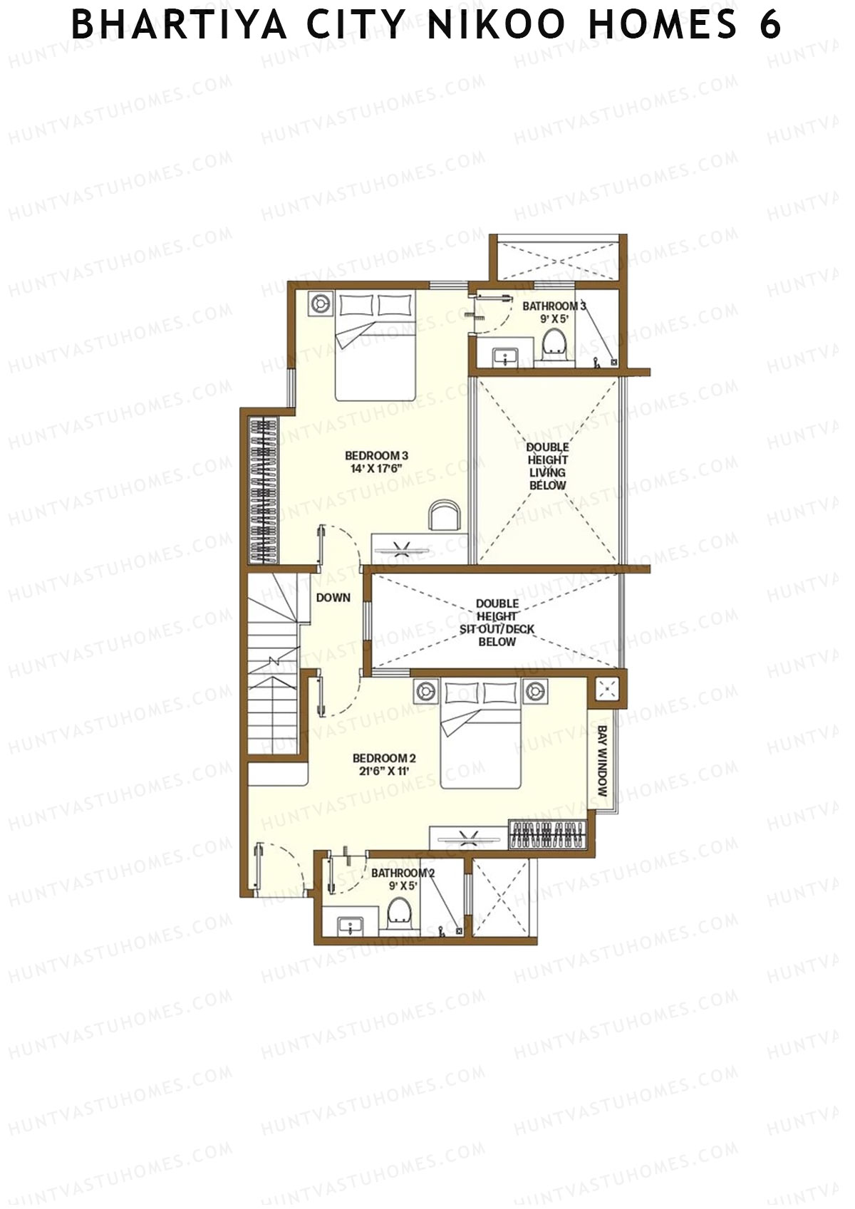 Bhartiya City Nikoo Homes 6 Tower A Unit 1 (Type L2) Floor Plan