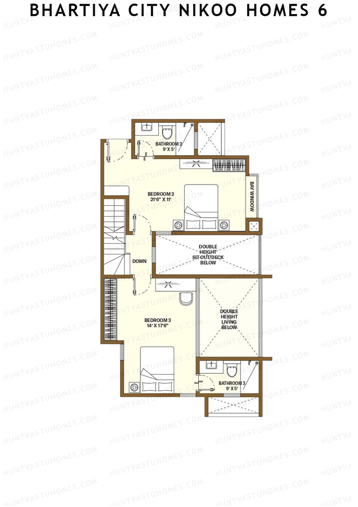 Bhartiya City Nikoo Homes 6 Tower A Unit 2 (Type L2) Floor Plan