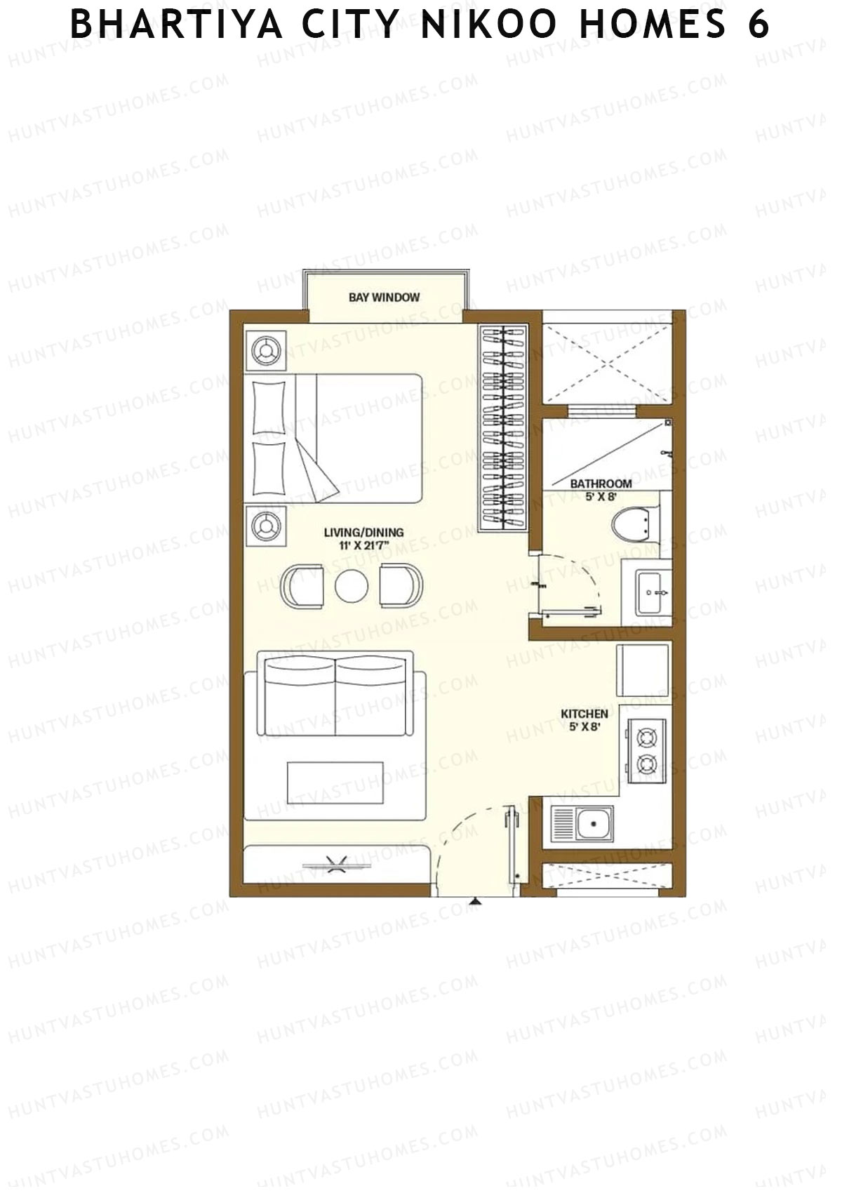 Bhartiya City Nikoo Homes 6 Tower B Unit 1 (Type A1) Floor Plan