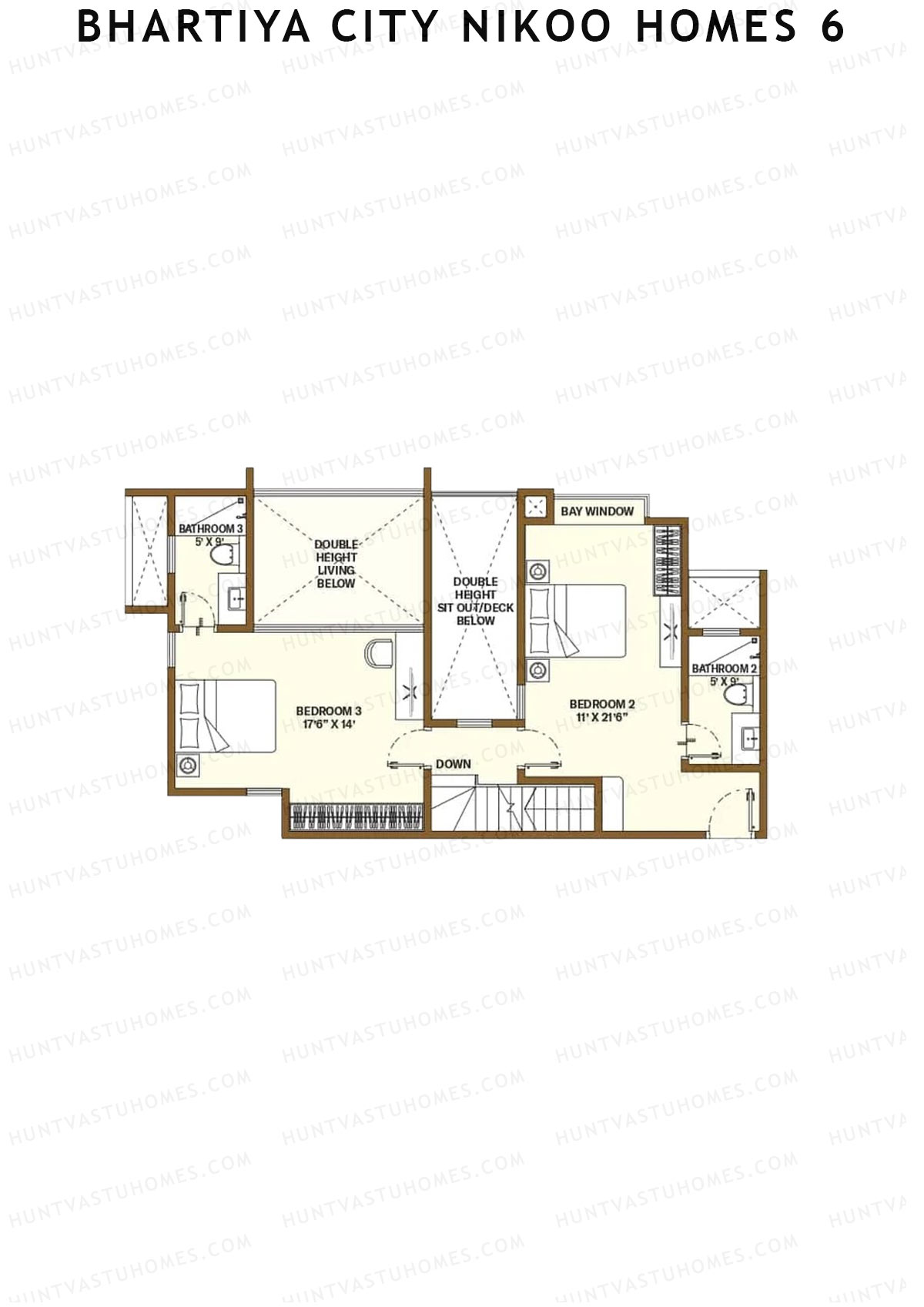 Bhartiya City Nikoo Homes 6 Tower C Unit 1 (Type L1) Floor Plan