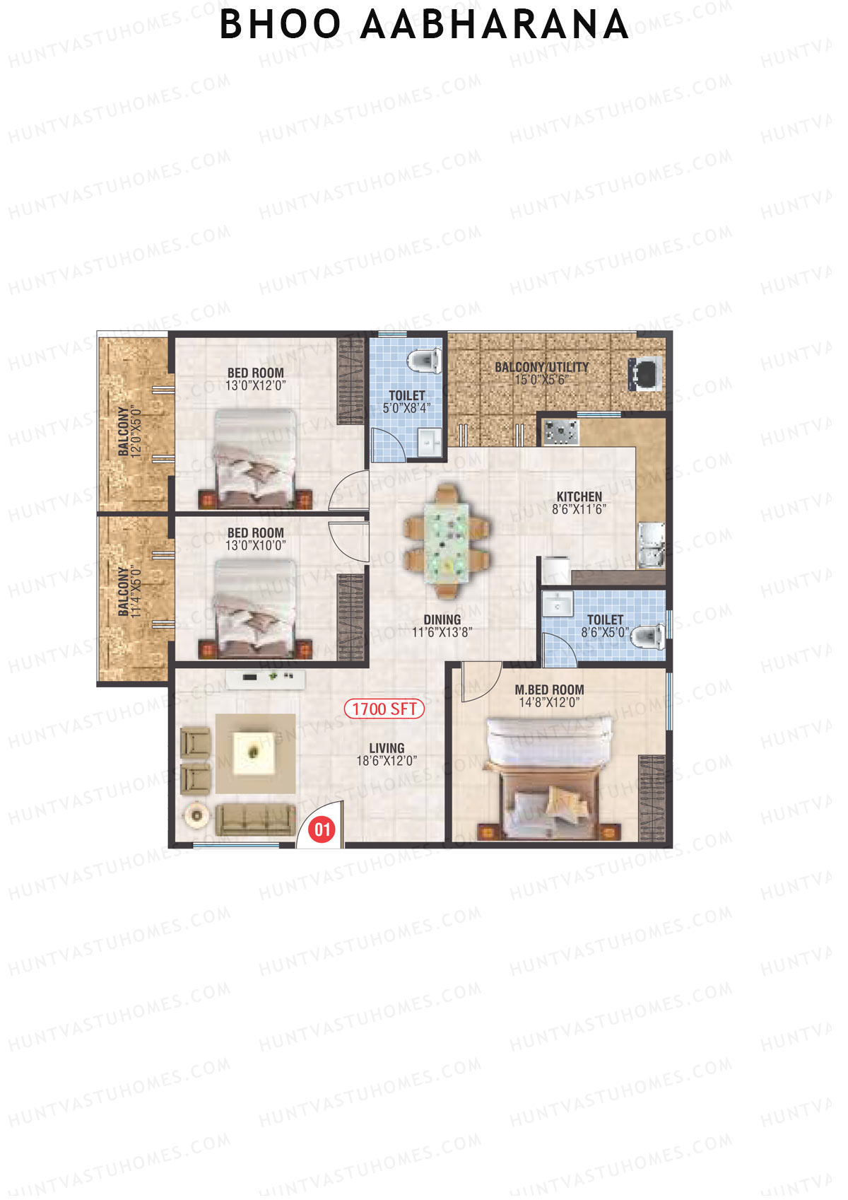Bhoo Aabharana Block A Unit 1 Floor Plan