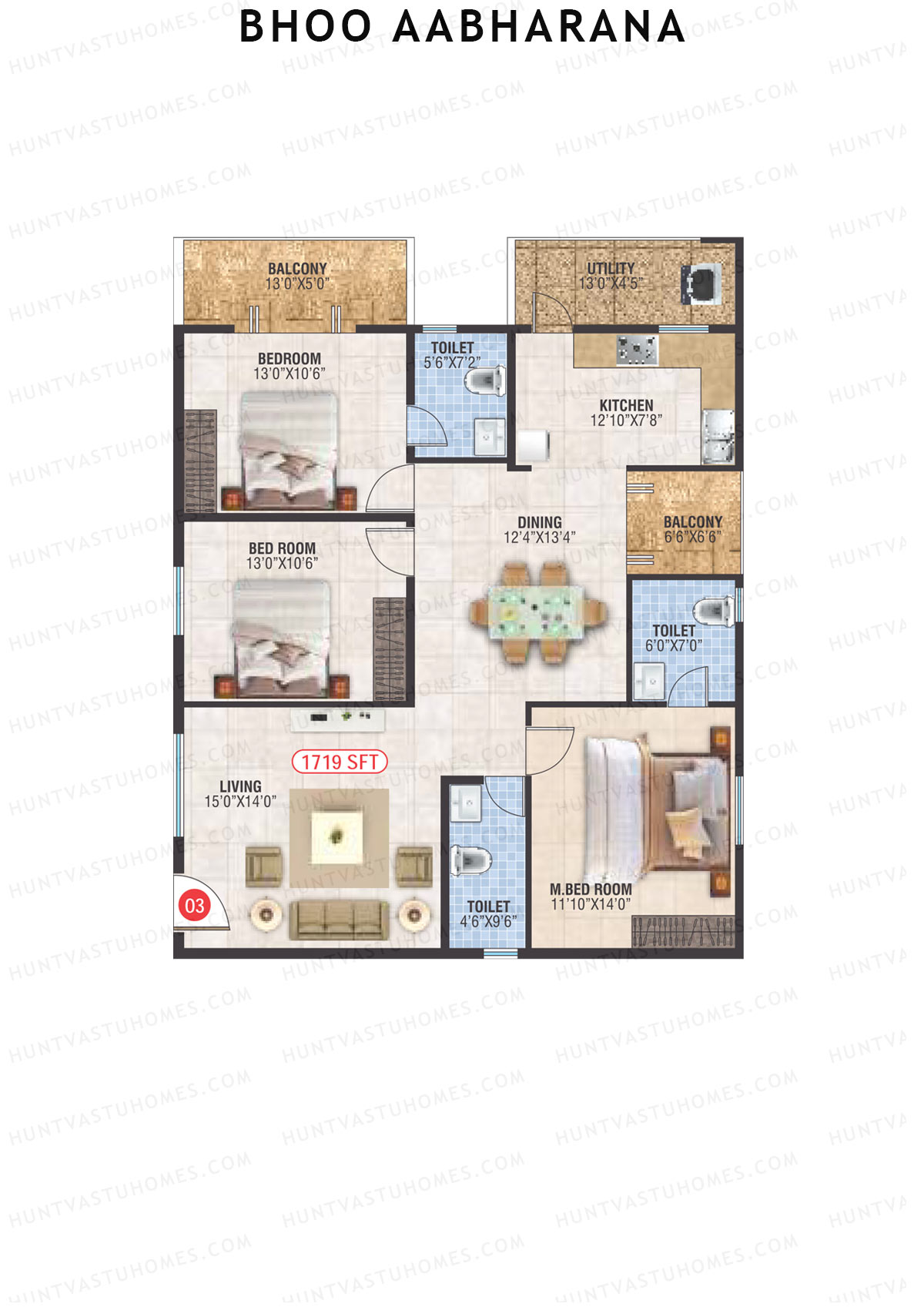 Bhoo Aabharana Block A Unit 3 Floor Plan