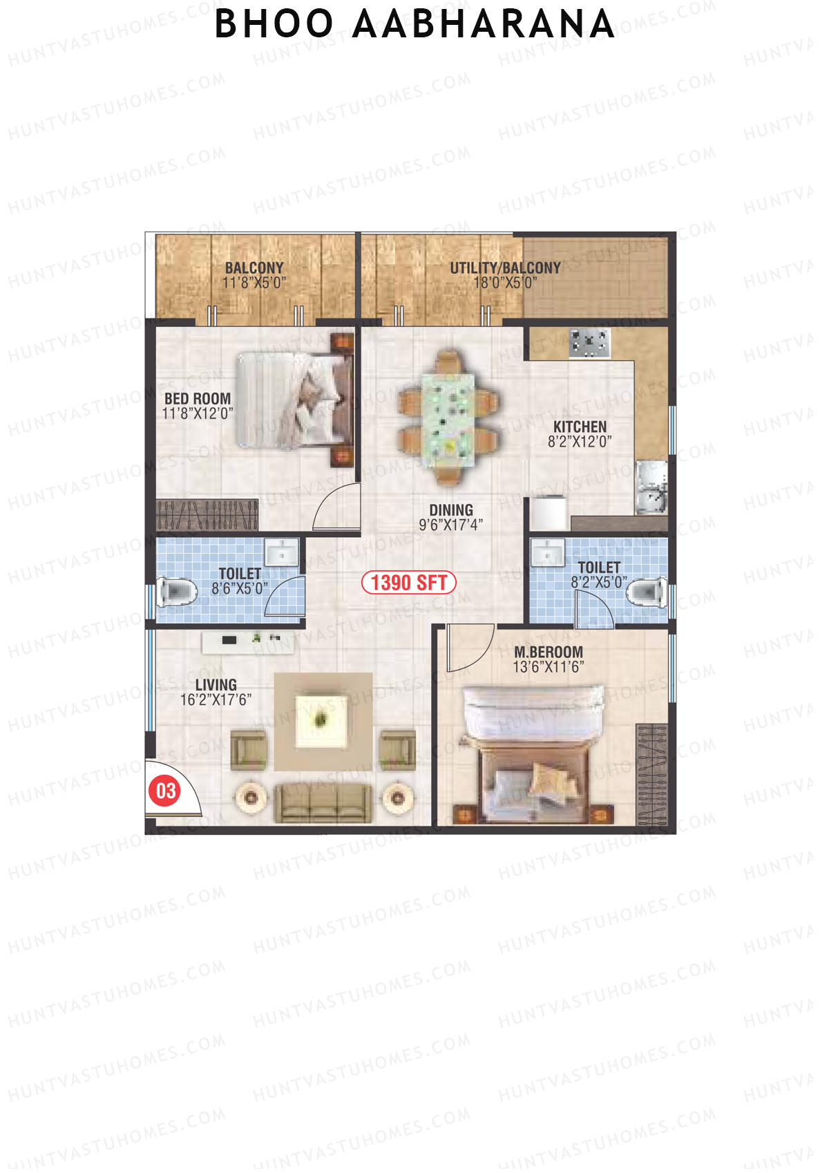 Bhoo Aabharana Block B Unit 3 Floor Plan