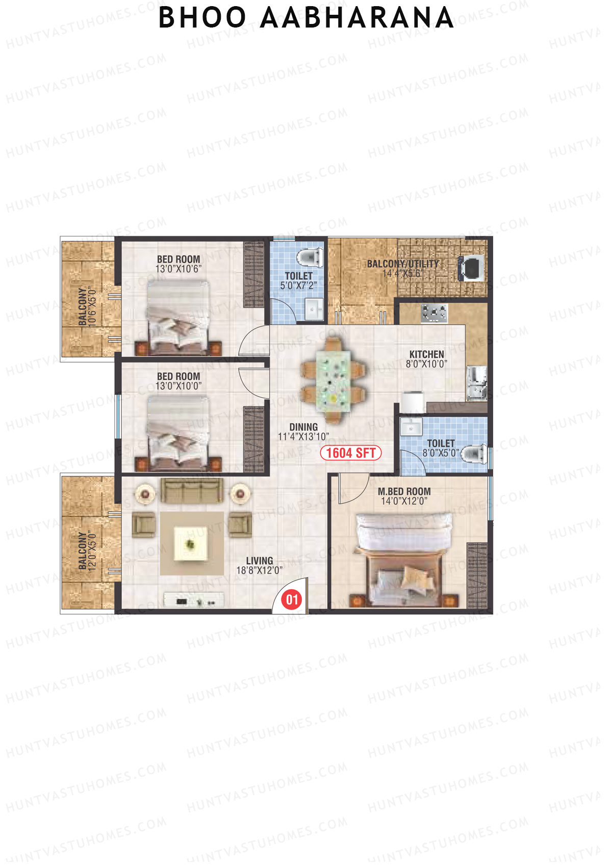 Bhoo Aabharana Block C Unit 1 Floor Plan
