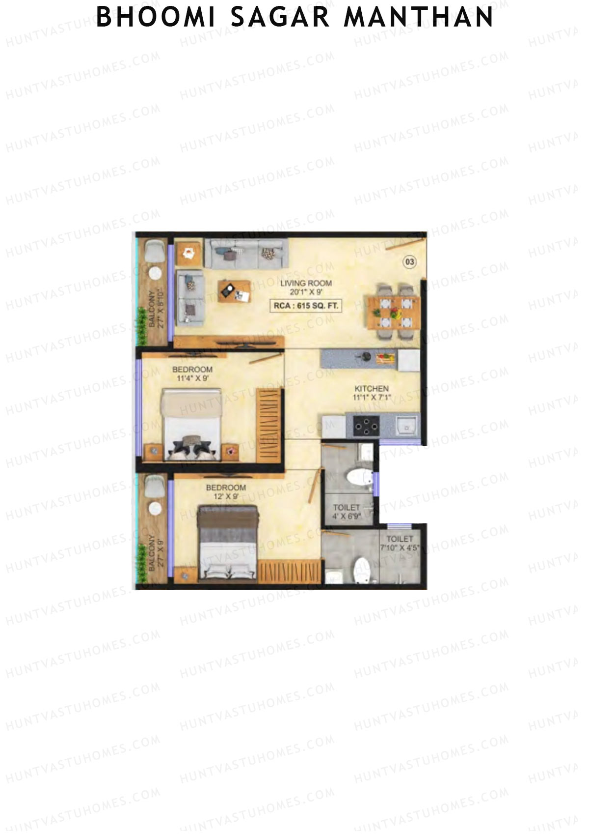 Bhoomi Sagar Manthan Block A Unit 3 Floor Plan