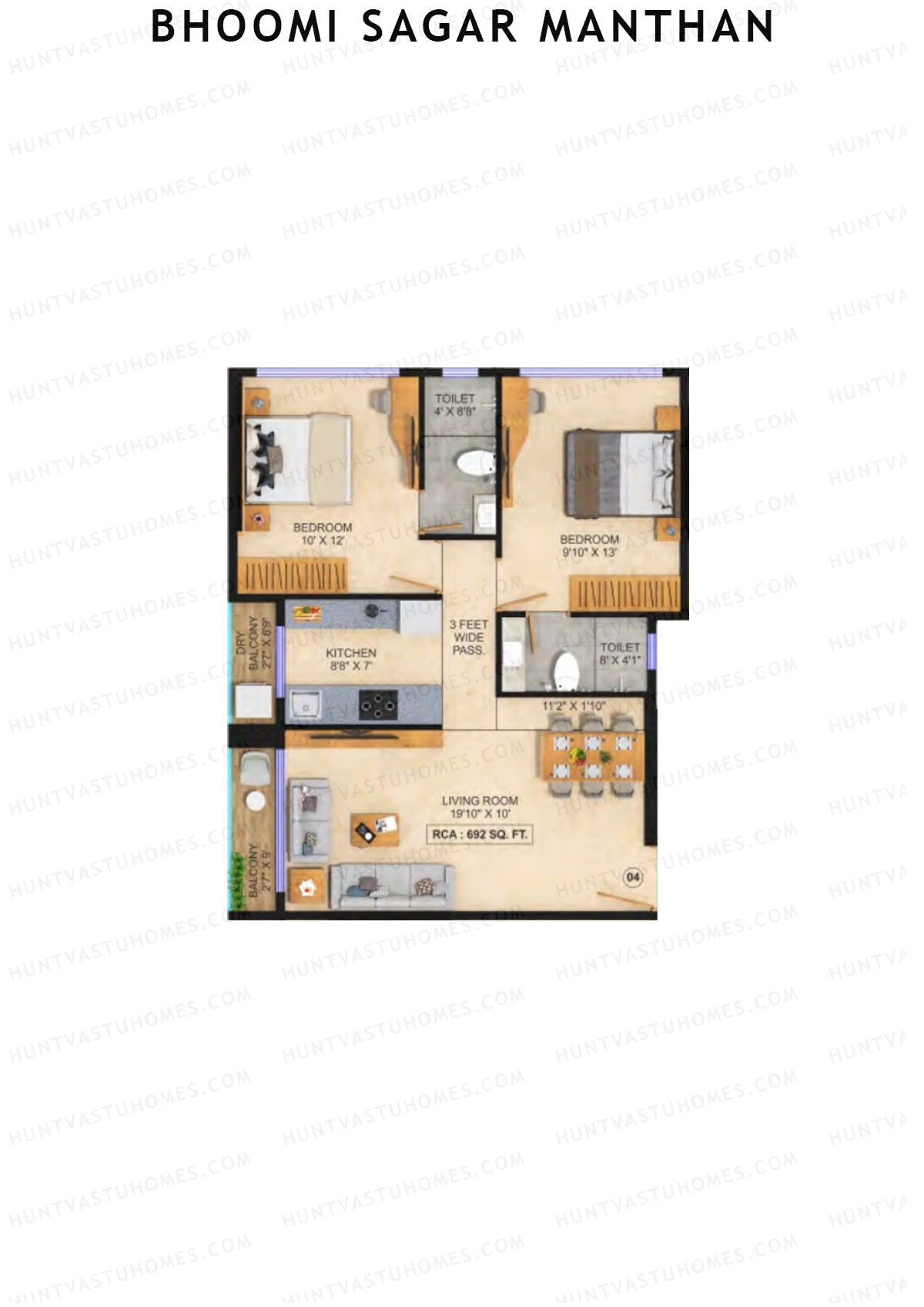 Bhoomi Sagar Manthan Block A Unit 4 Floor Plan