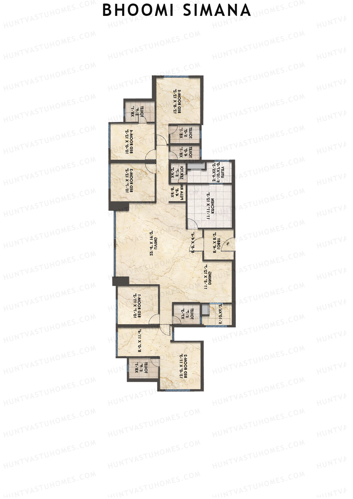 Bhoomi Simana Wing A Unit 1 Floor Plan