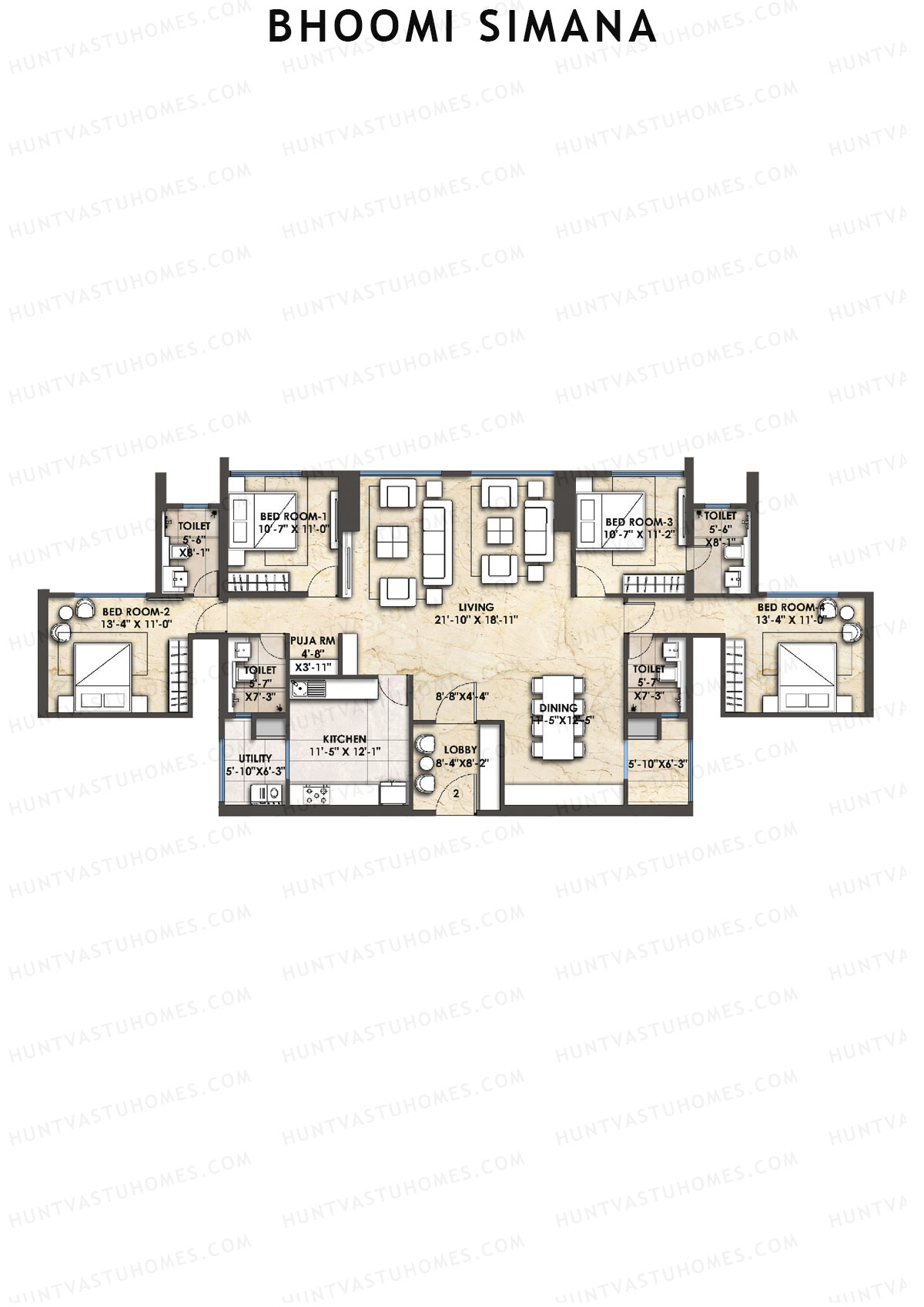 Bhoomi Simana Wing A Unit 2 Floor Plan