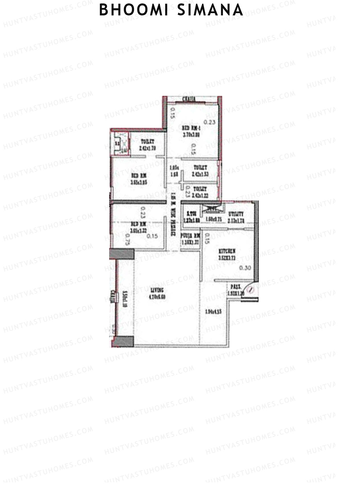 Bhoomi Simana Wing B Unit 1 Floor Plan