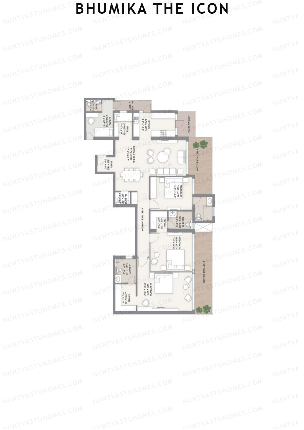 Bhumika The Icon Tower A Unit 3 Floor Plan