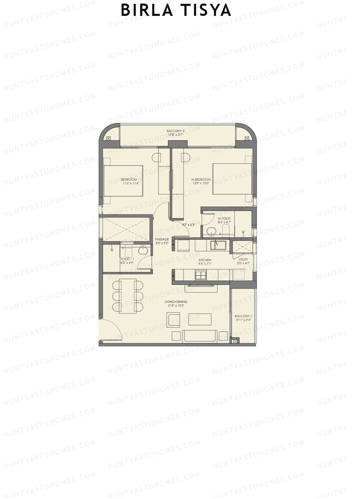 Birla Tisya Tower 1 Unit 1 Floor Plan