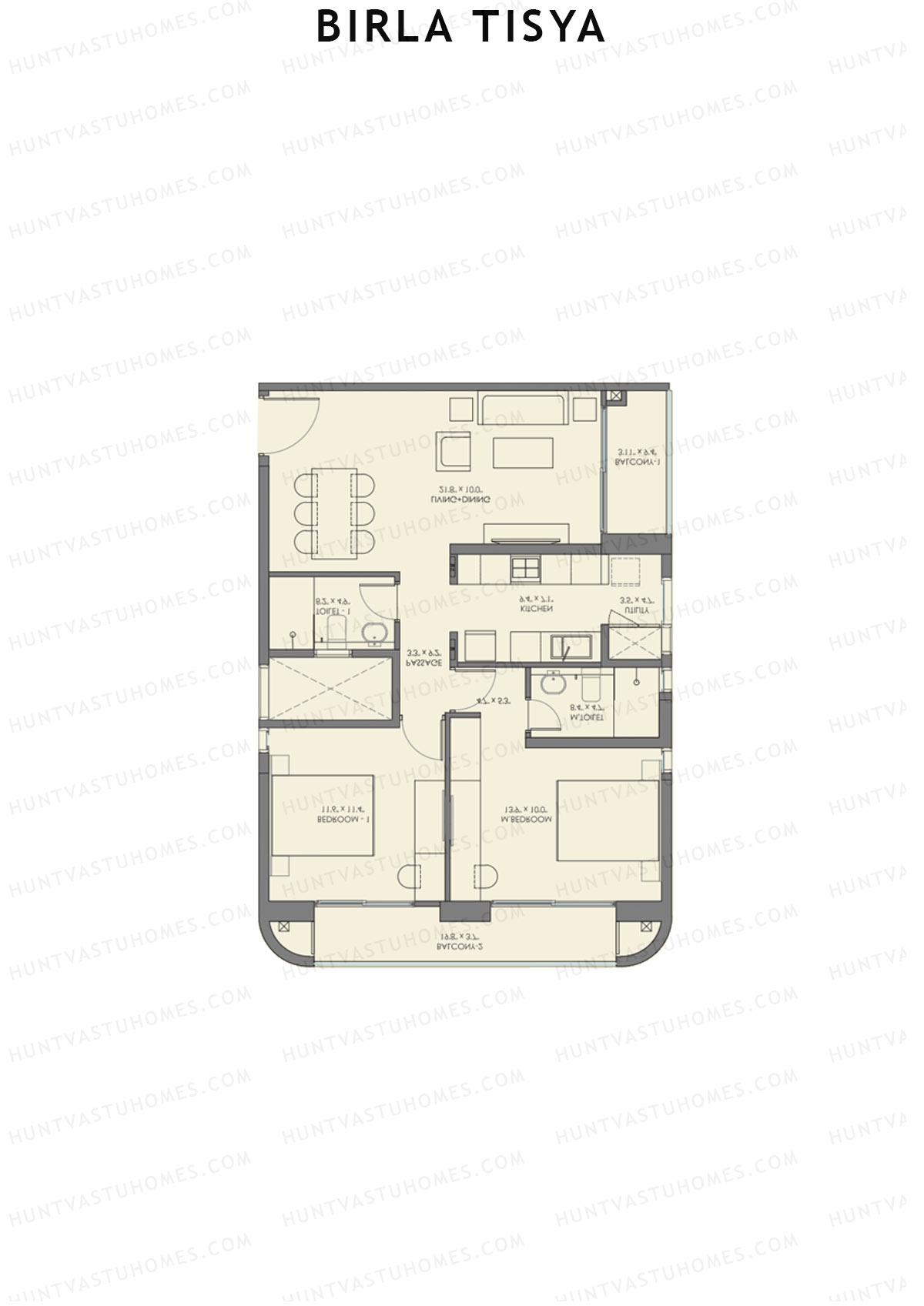 Birla Tisya Tower 1 Unit 2 Floor Plan