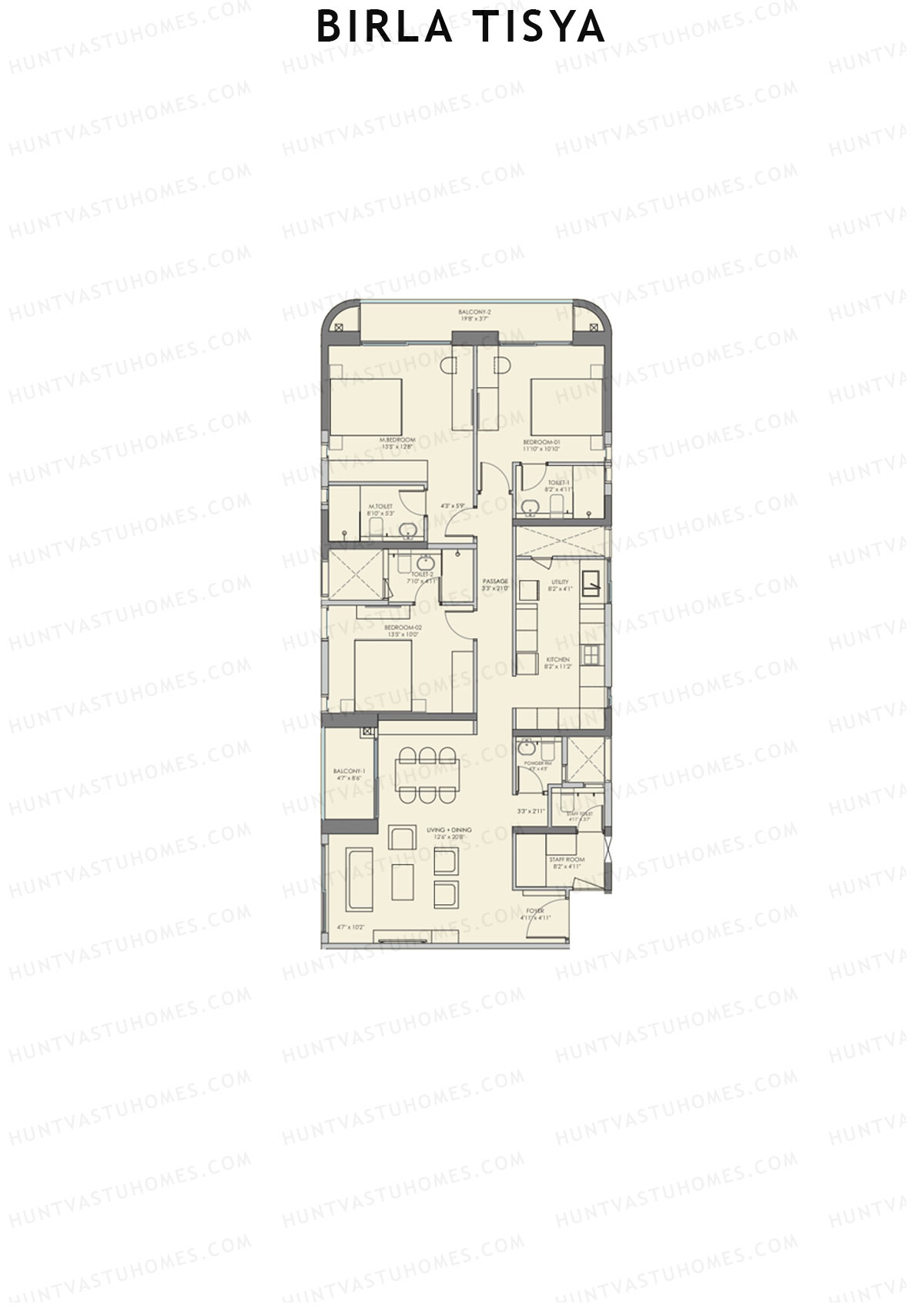 Birla Tisya Tower 2 Unit 1 Floor Plan