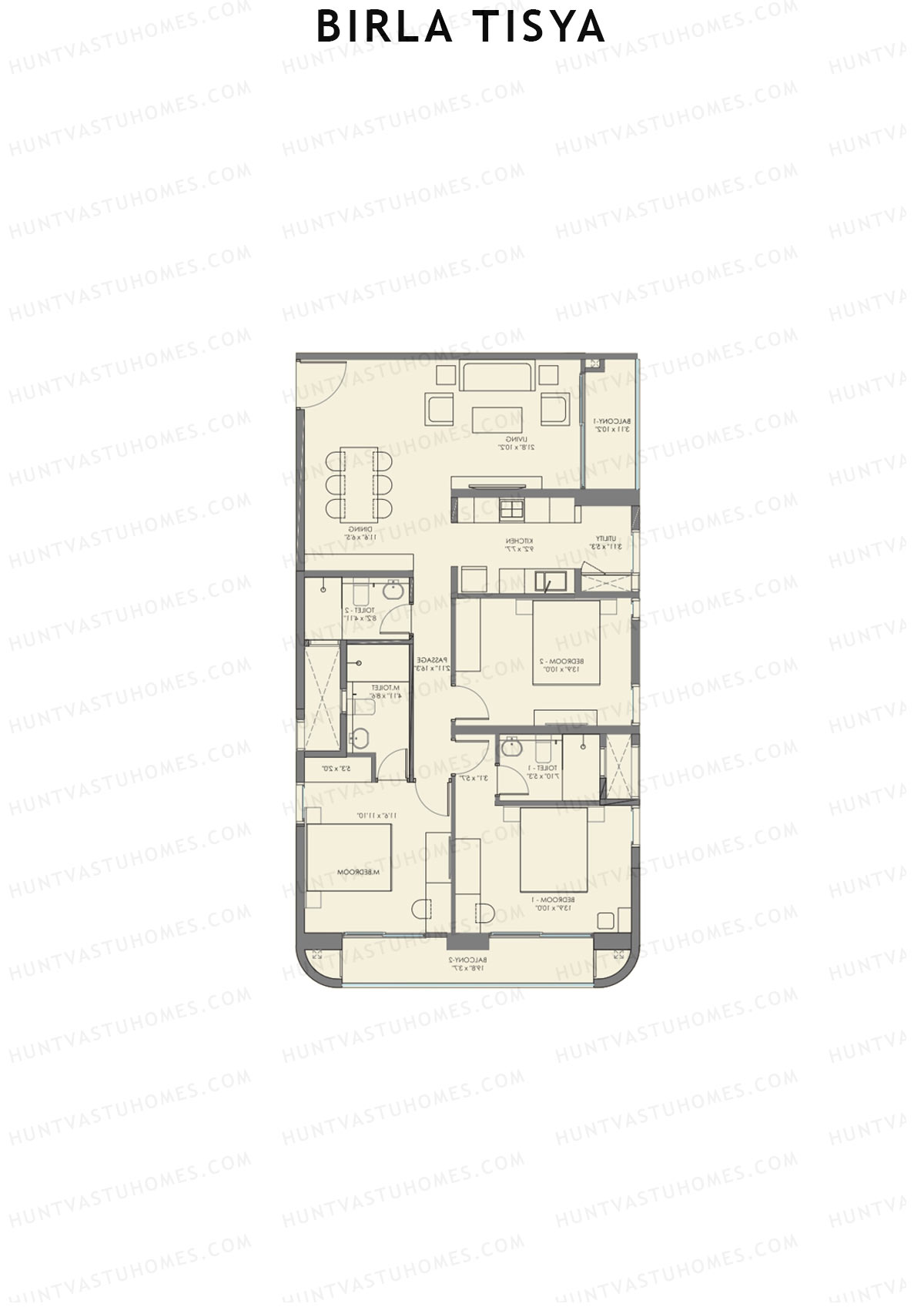 Birla Tisya Tower 2 Unit 3 Floor Plan