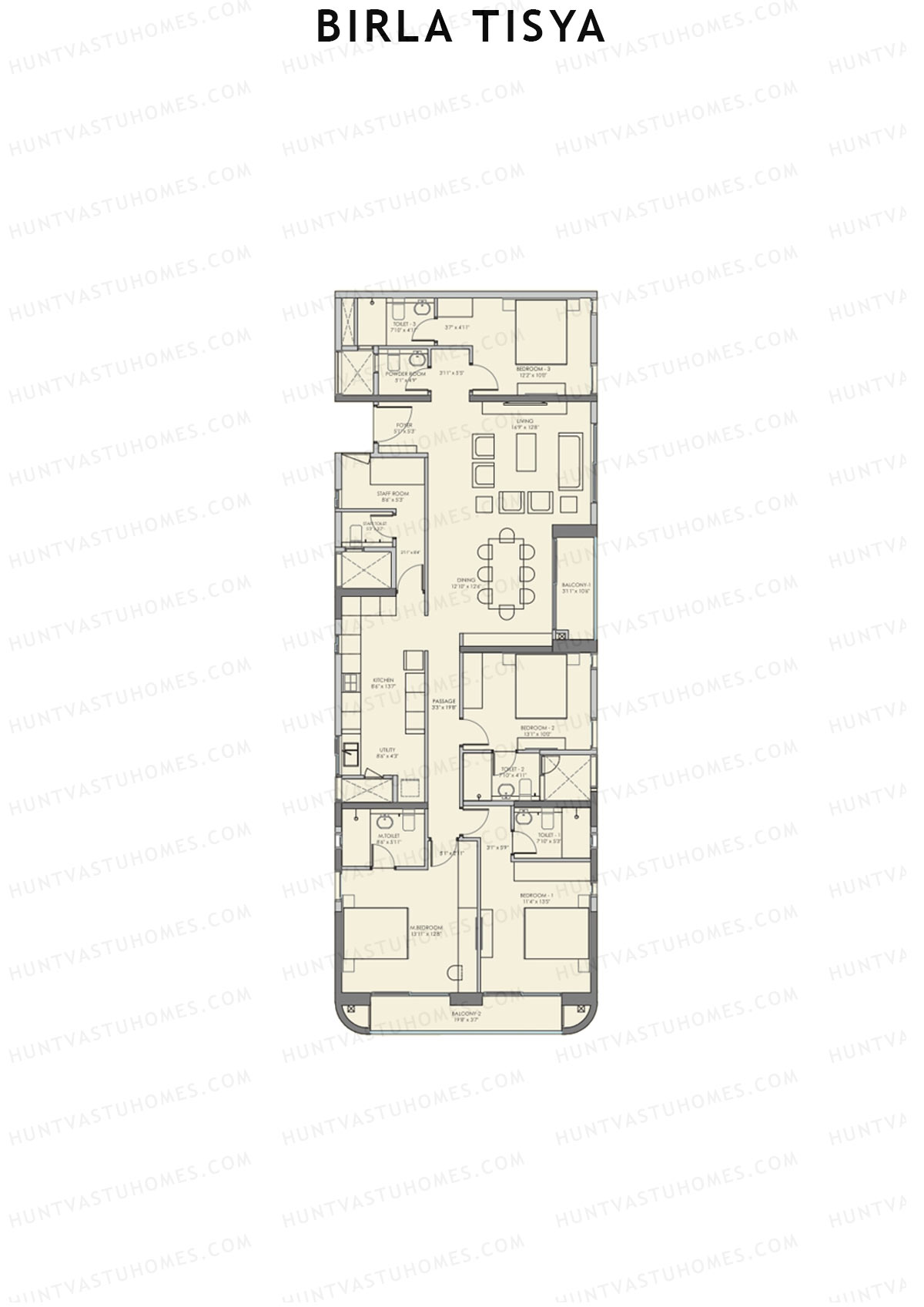 Birla Tisya Tower 2 Unit 4 Floor Plan