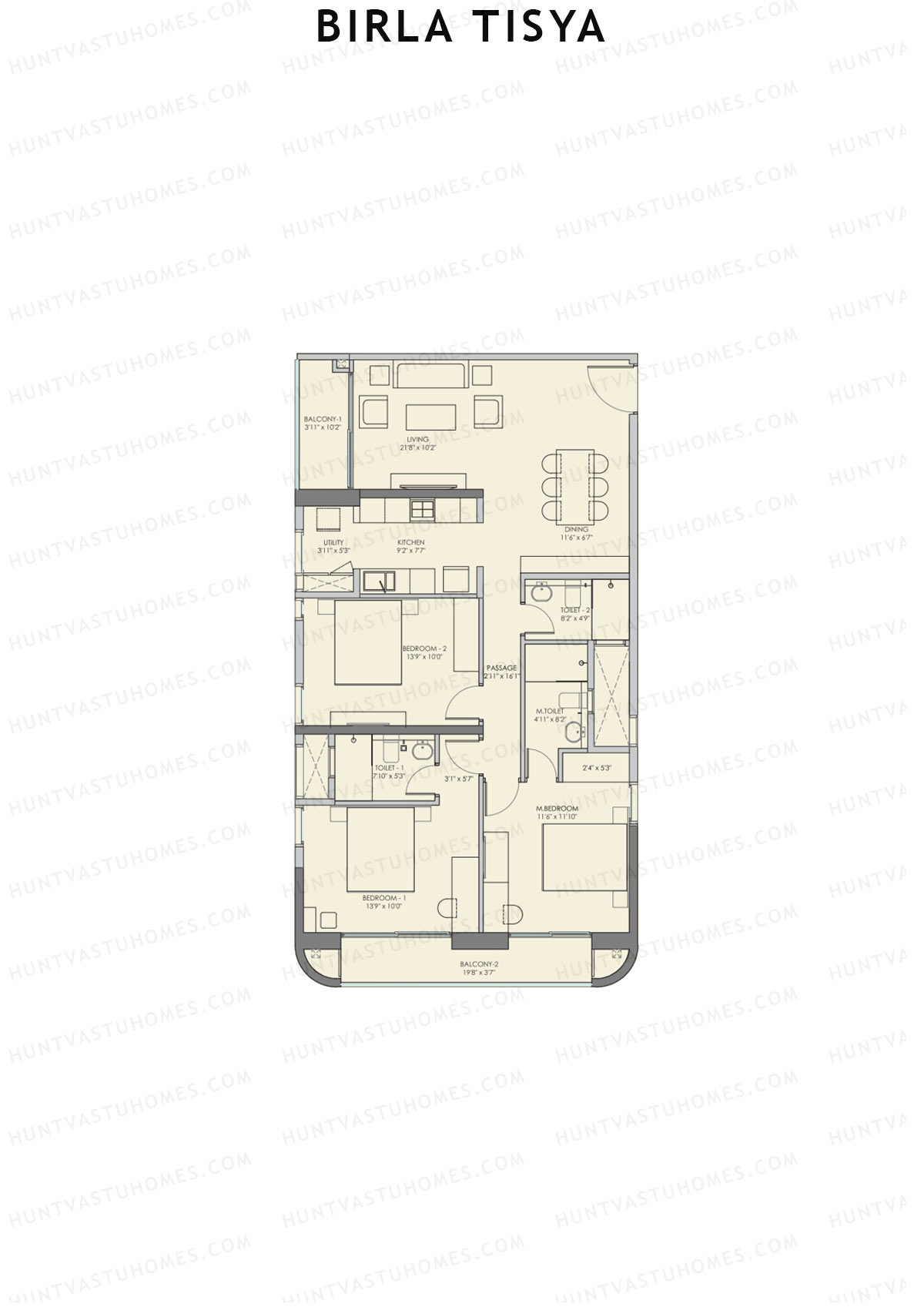 Birla Tisya Tower 2 Unit 5 Floor Plan