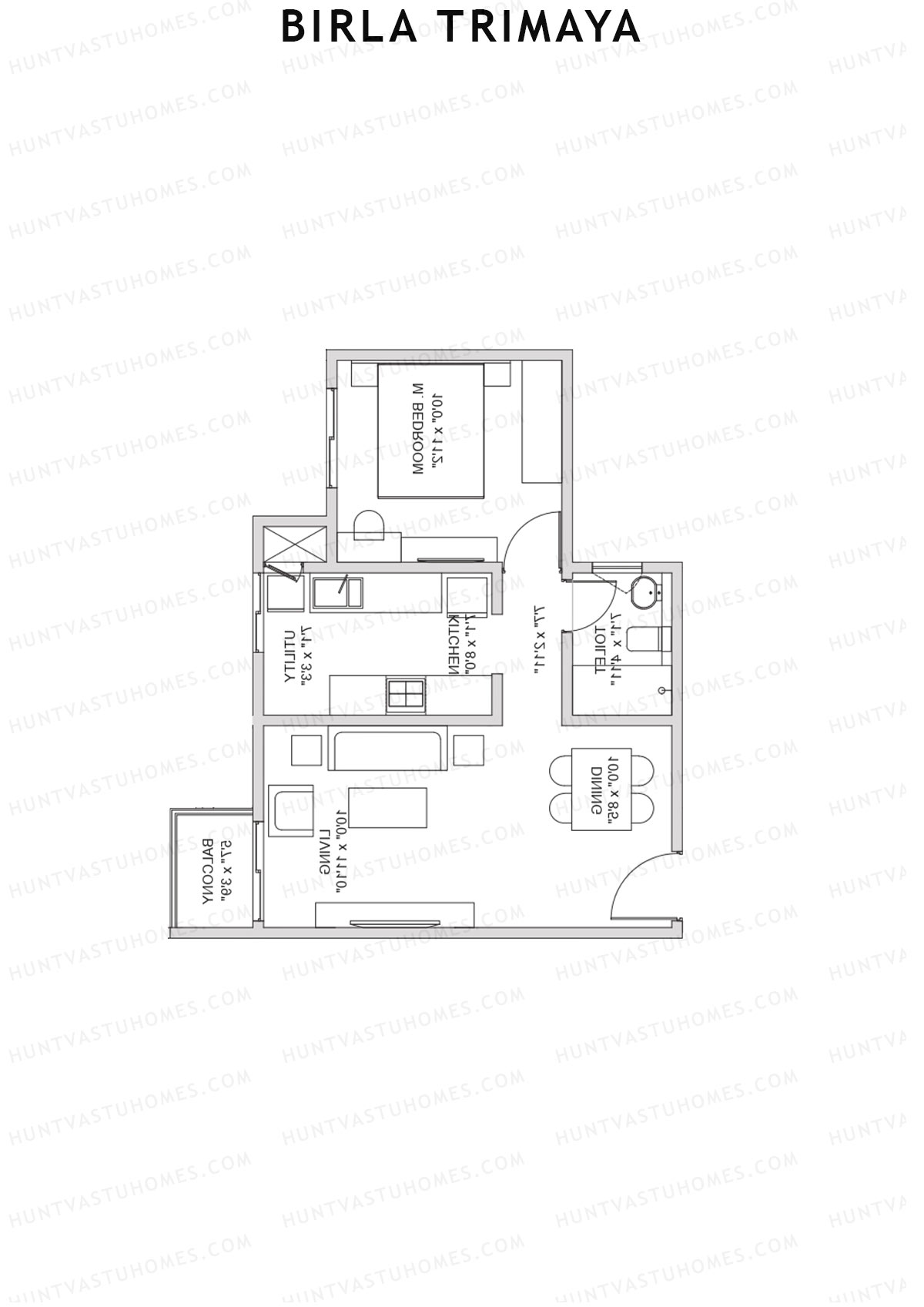 Birla Trimaya Tower 21 Unit 4 (Type A) Floor Plan