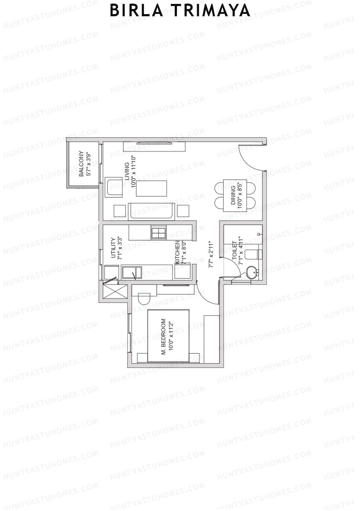 Birla Trimaya Tower 21 Unit 5 (Type A) Floor Plan