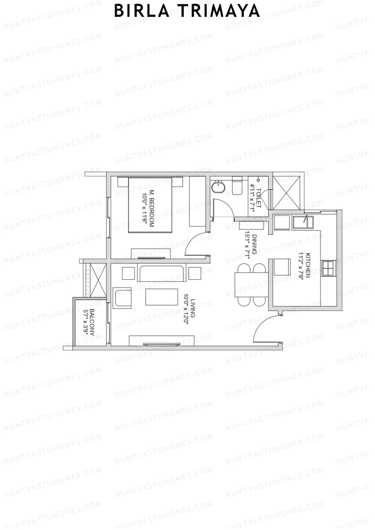 Birla Trimaya Tower 21 Unit 6 (Type B) Floor Plan