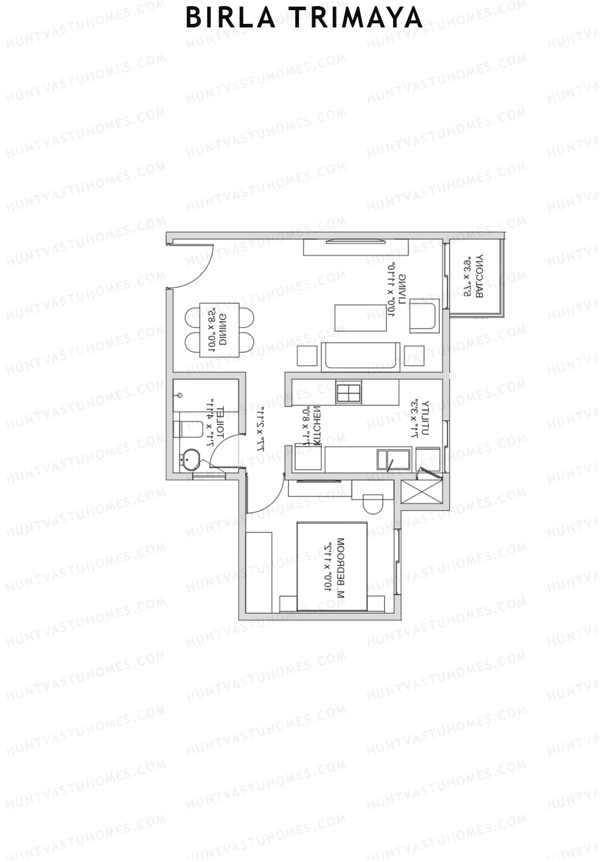 Birla Trimaya Tower 21 Unit 8 (Type A) Floor Plan
