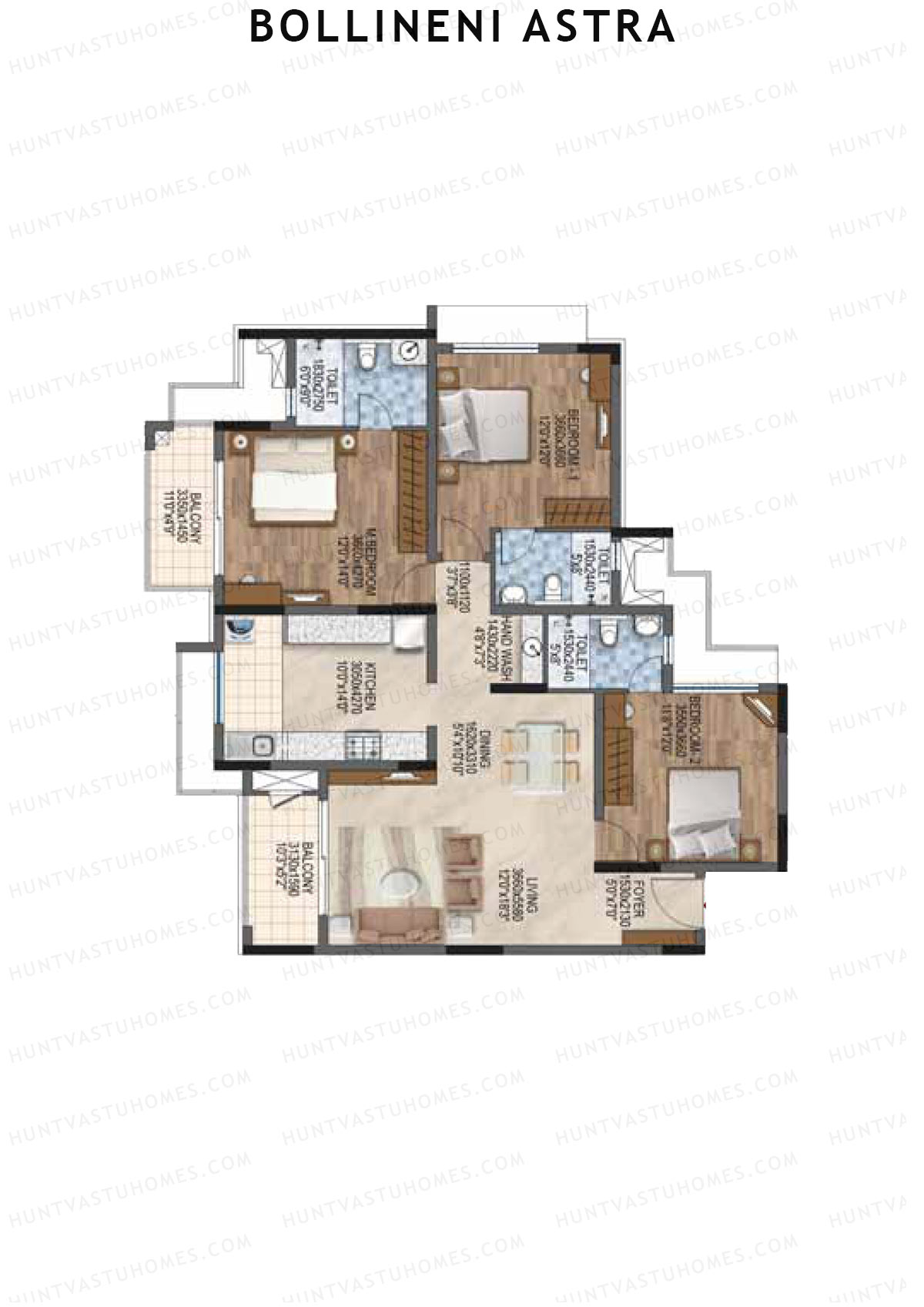 Bollineni Astra Tower B Unit 3 Floor Plan