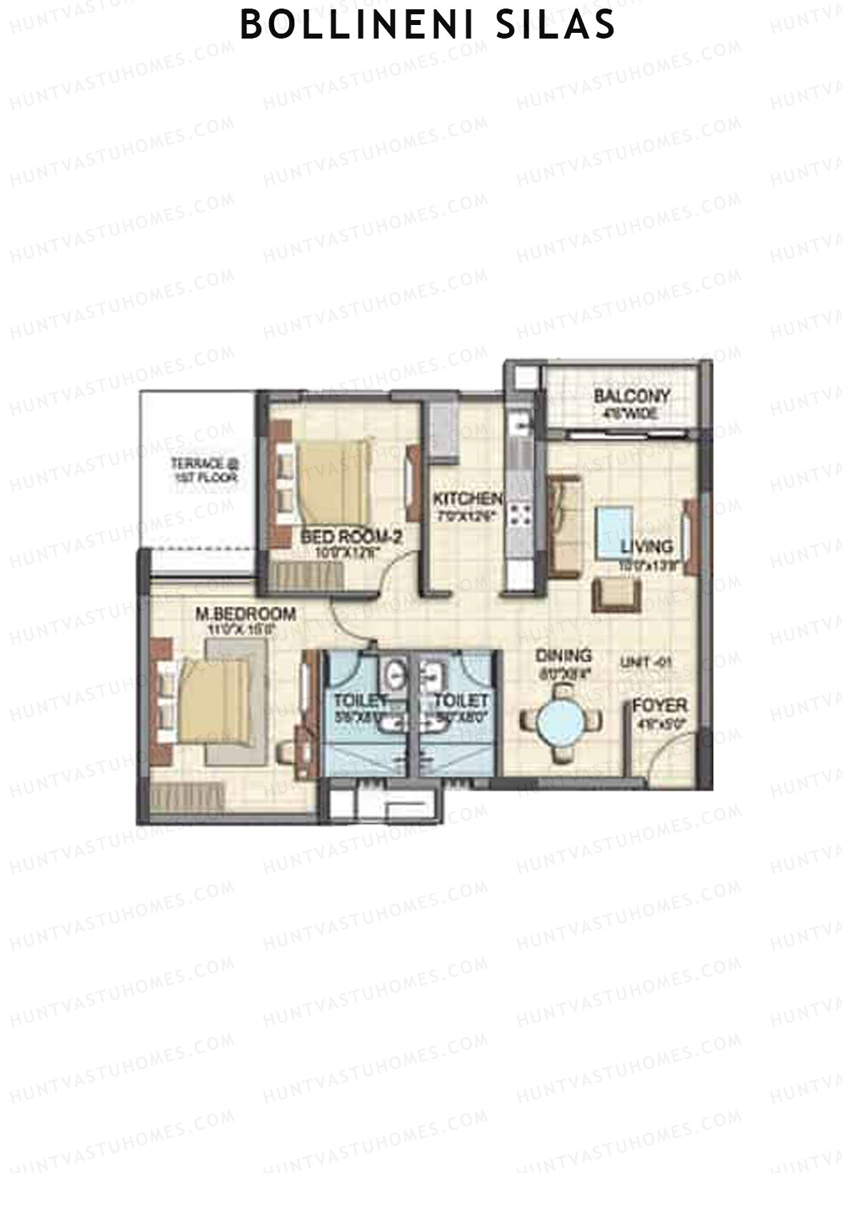 Bollineni Silas Block E Unit 1 Floor Plan