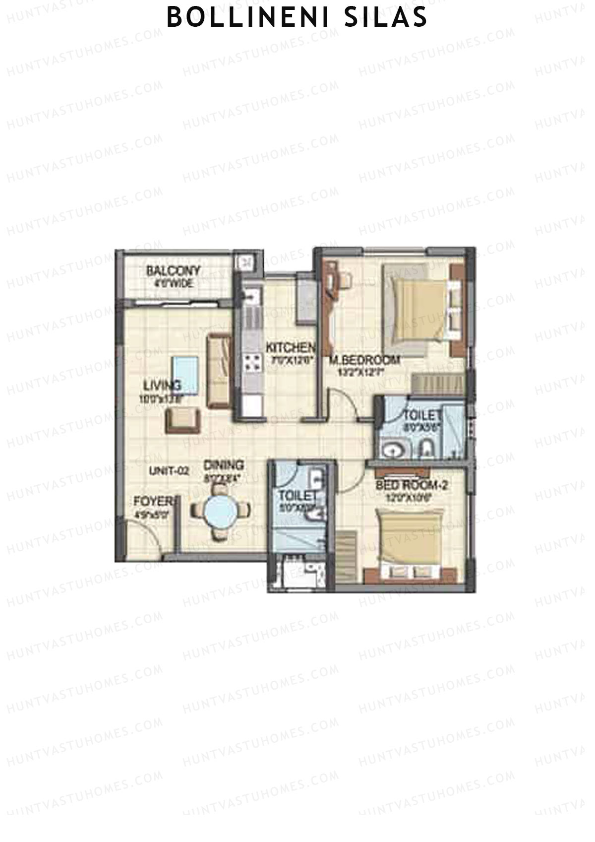 Bollineni Silas Block F Unit 2 Floor Plan
