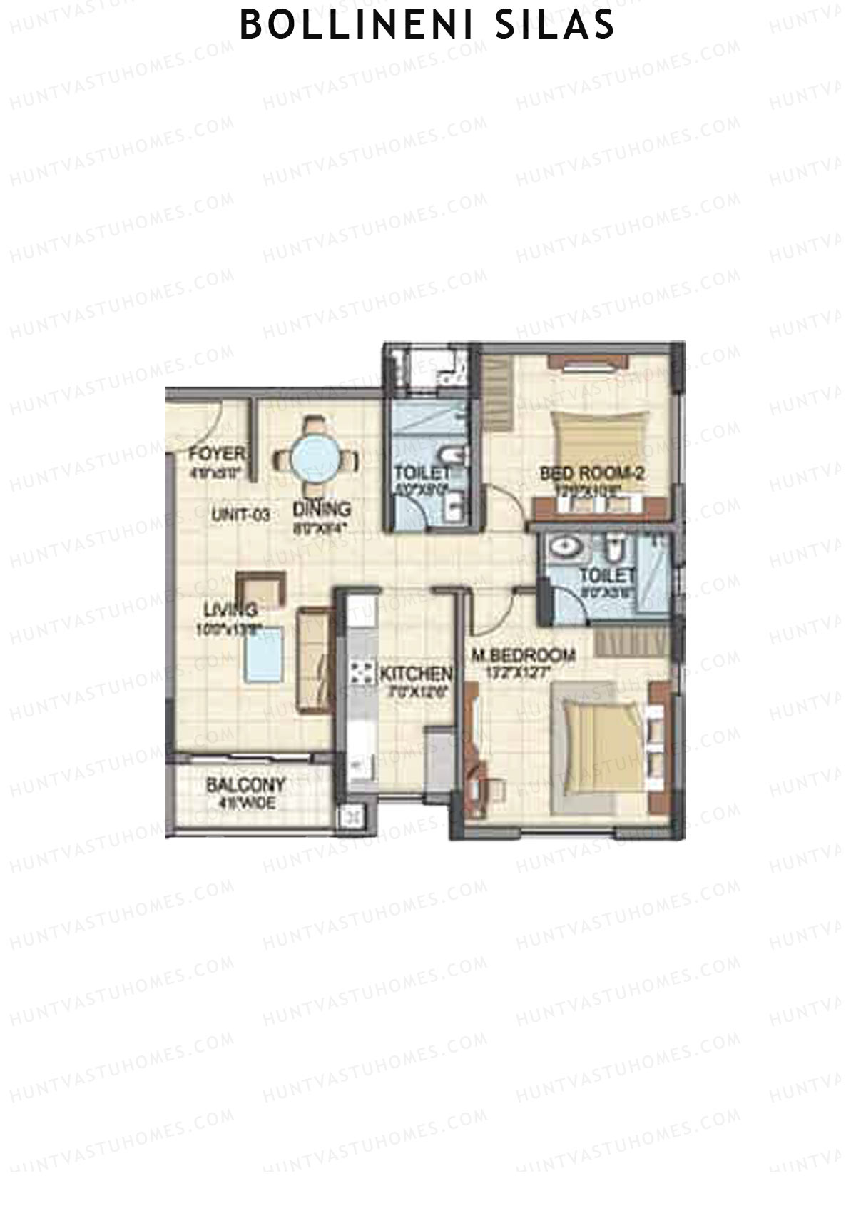 Bollineni Silas Block F Unit 3 Floor Plan