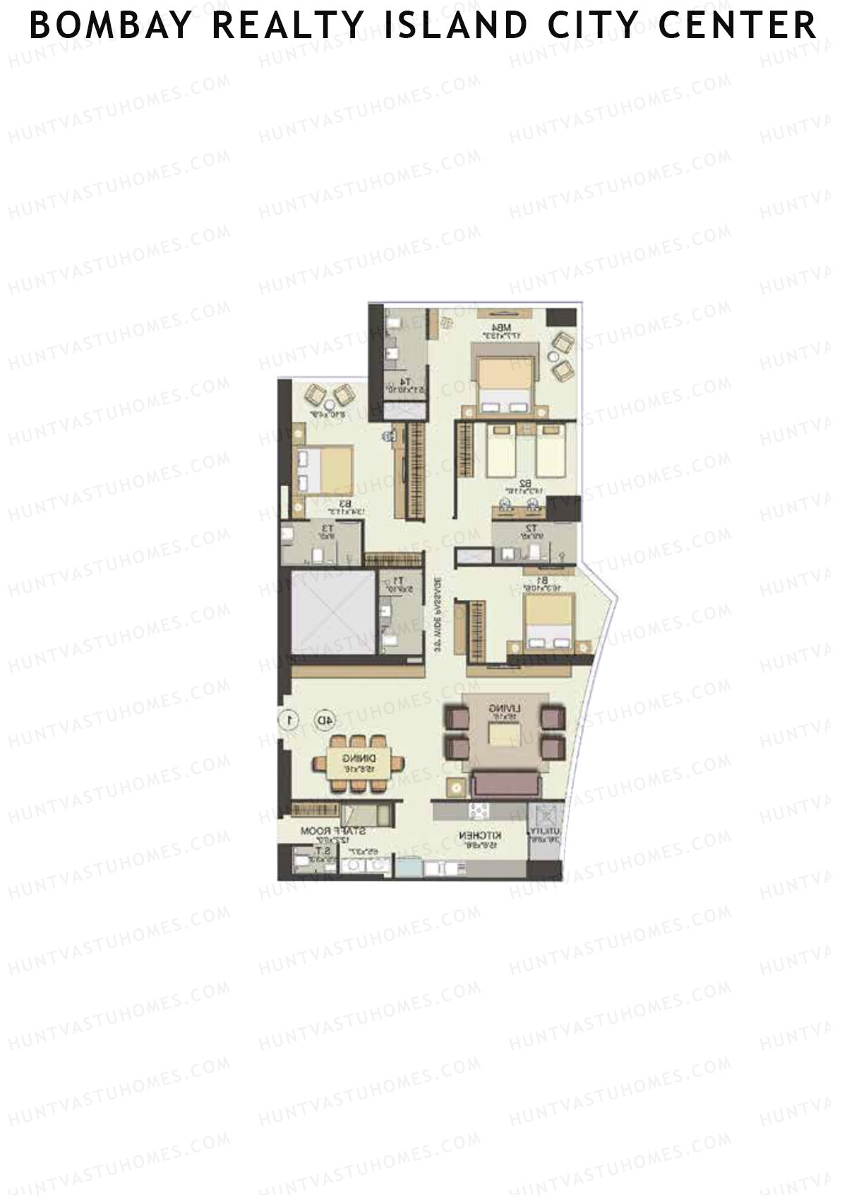 Bombay Realty Island City Center Tower 2 Unit 3 Floor Plan