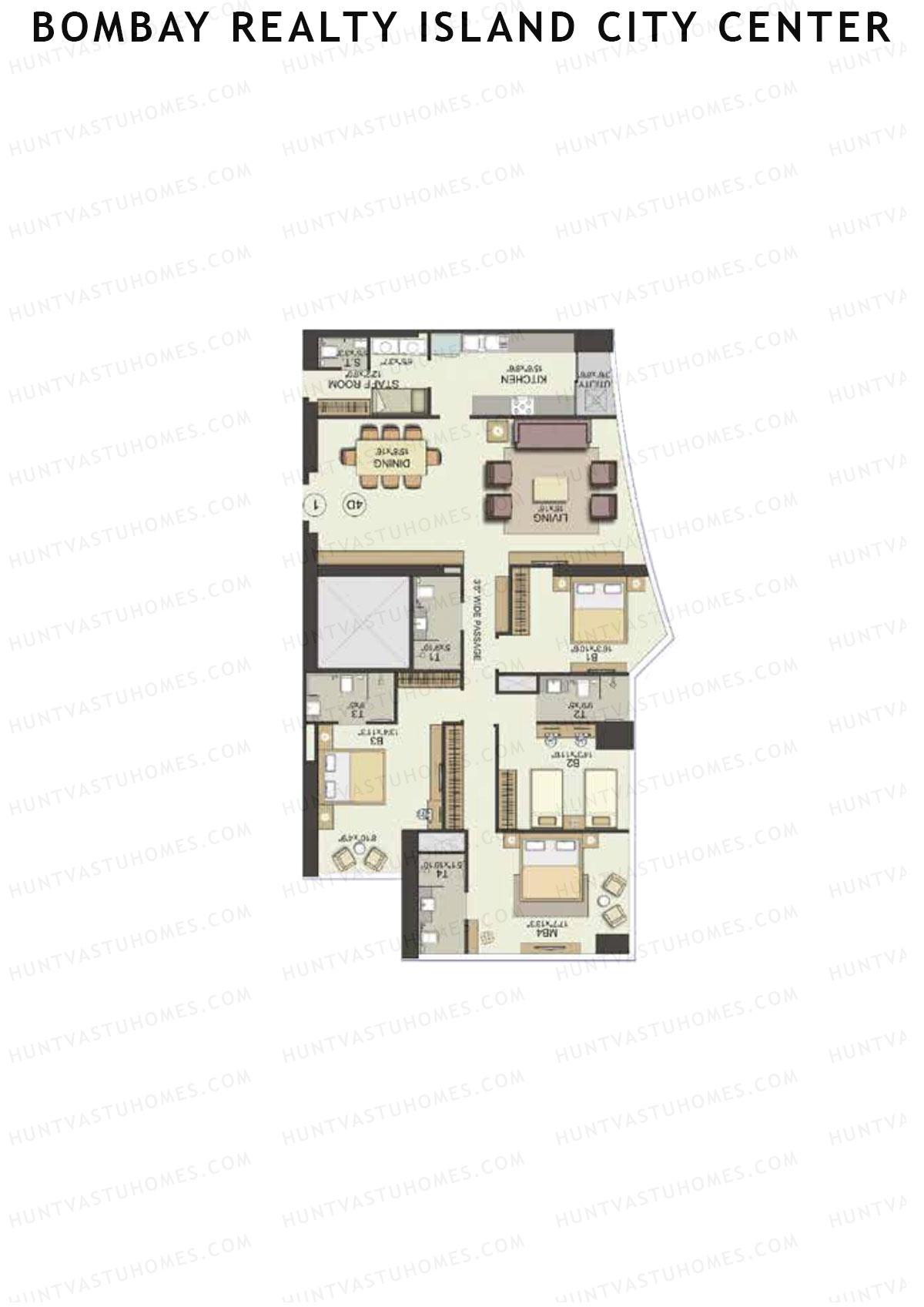 Bombay Realty Island City Center Tower 2 Unit 4 Floor Plan