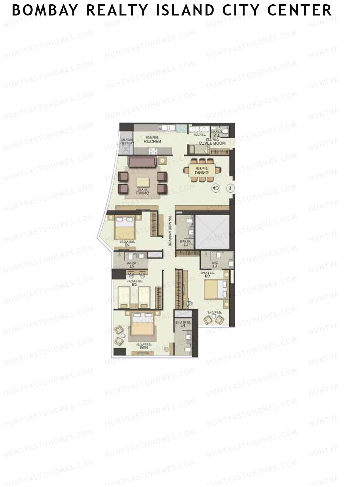 Bombay Realty Island City Center Tower 2 Unit 6 Floor Plan