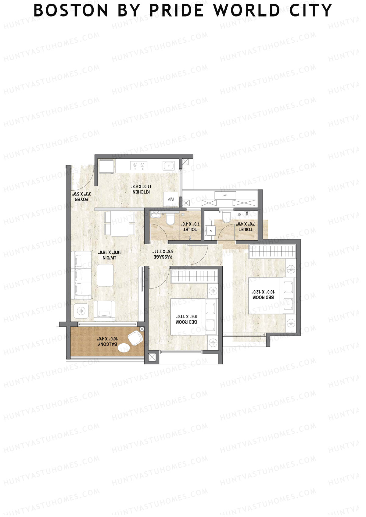 Boston By Pride World City Tower C Unit 1 Floor Plan