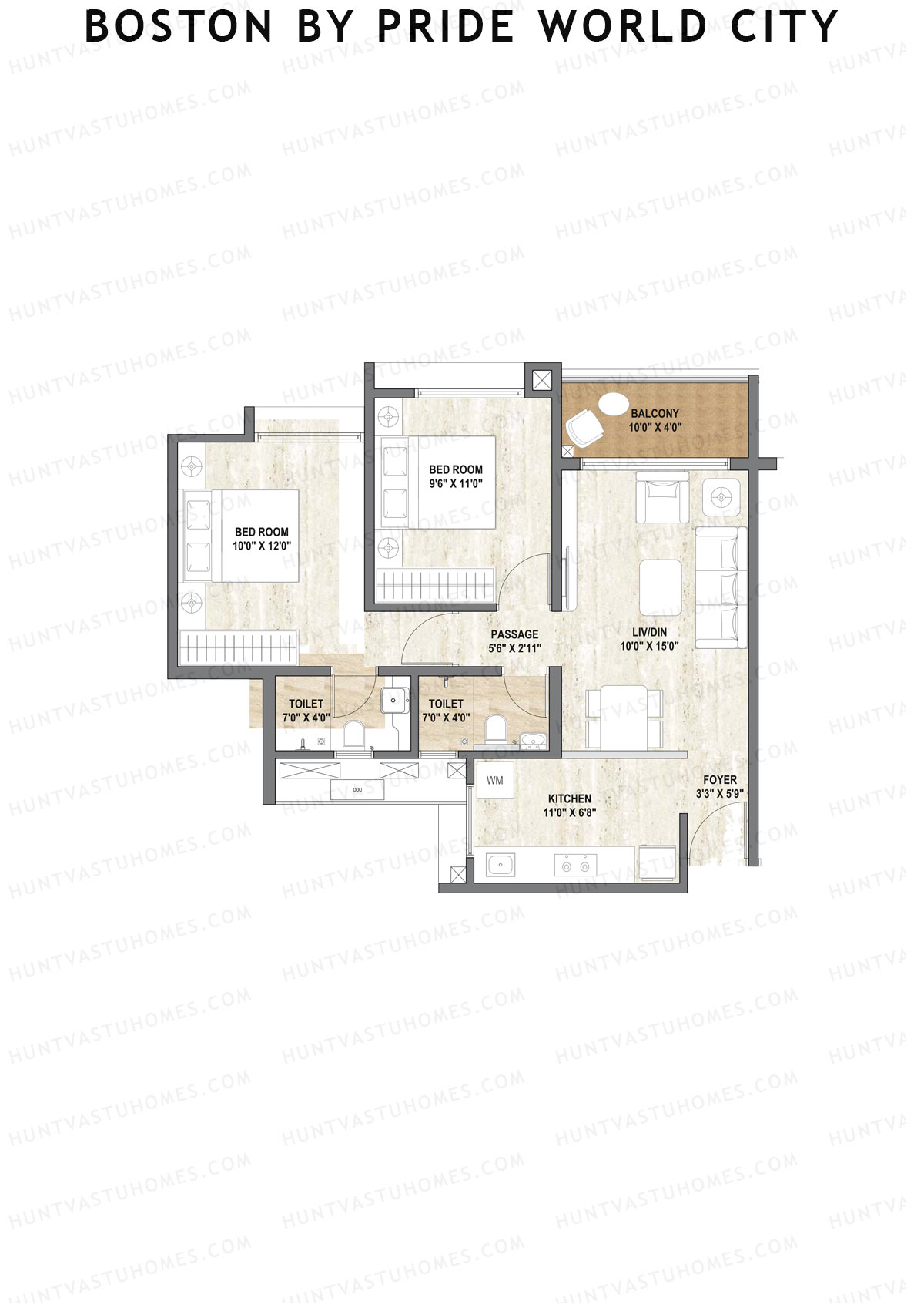 Boston By Pride World City Tower C Unit 3 Floor Plan