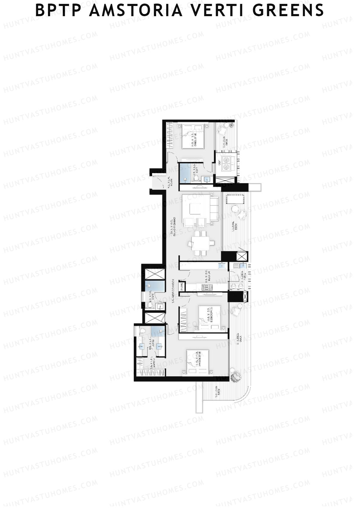BPTP Amstoria Verti Greens Tower 1 Unit 1 (Type 1) Floor Plan
