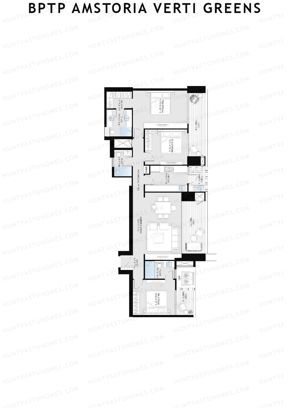 BPTP Amstoria Verti Greens Tower 1 Unit 4 (Type 2) Floor Plan