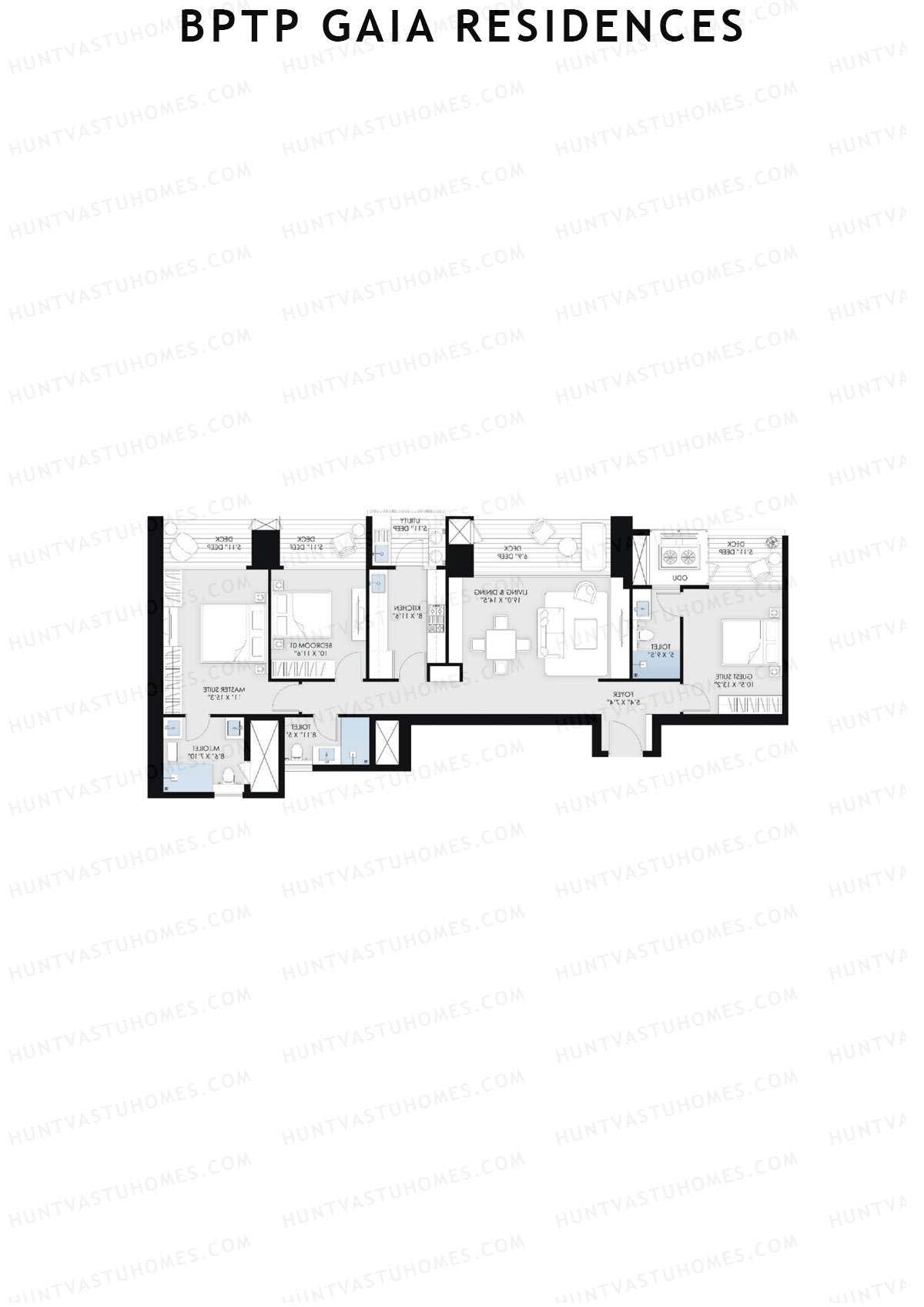 BPTP Gaia Residences Tower 8 Unit 4 (Type 2) Floor Plan