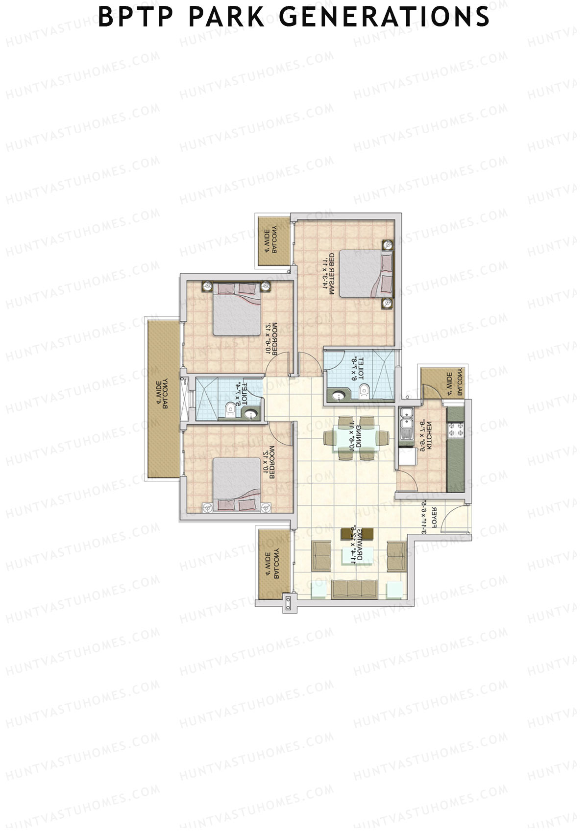BPTP Park Generations Tower 4 Unit 1 Floor Plan