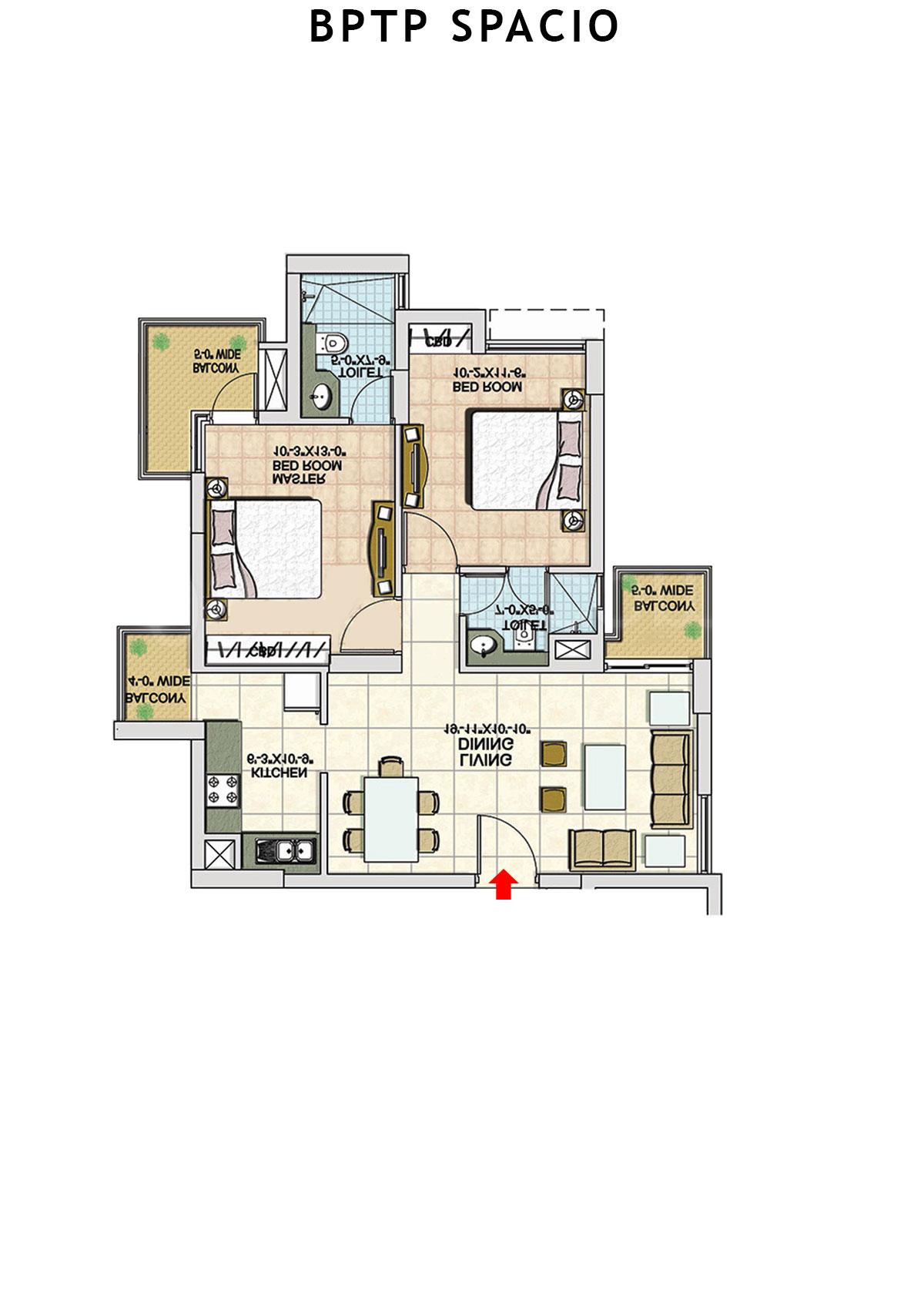 Bptp Spacio Tower L Unit 2 Floor Plan