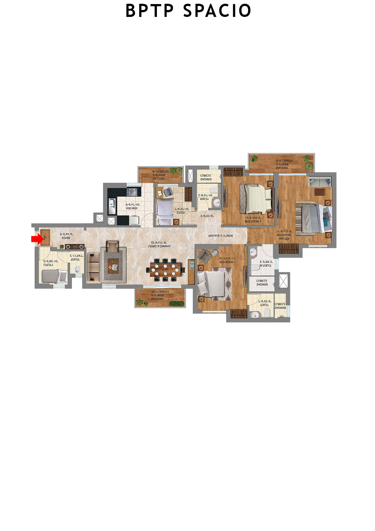 Bptp Spacio Tower L Unit 4 Floor Plan