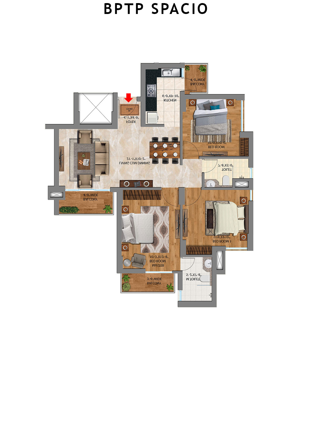 Bptp Spacio Tower L Unit 5 Floor Plan