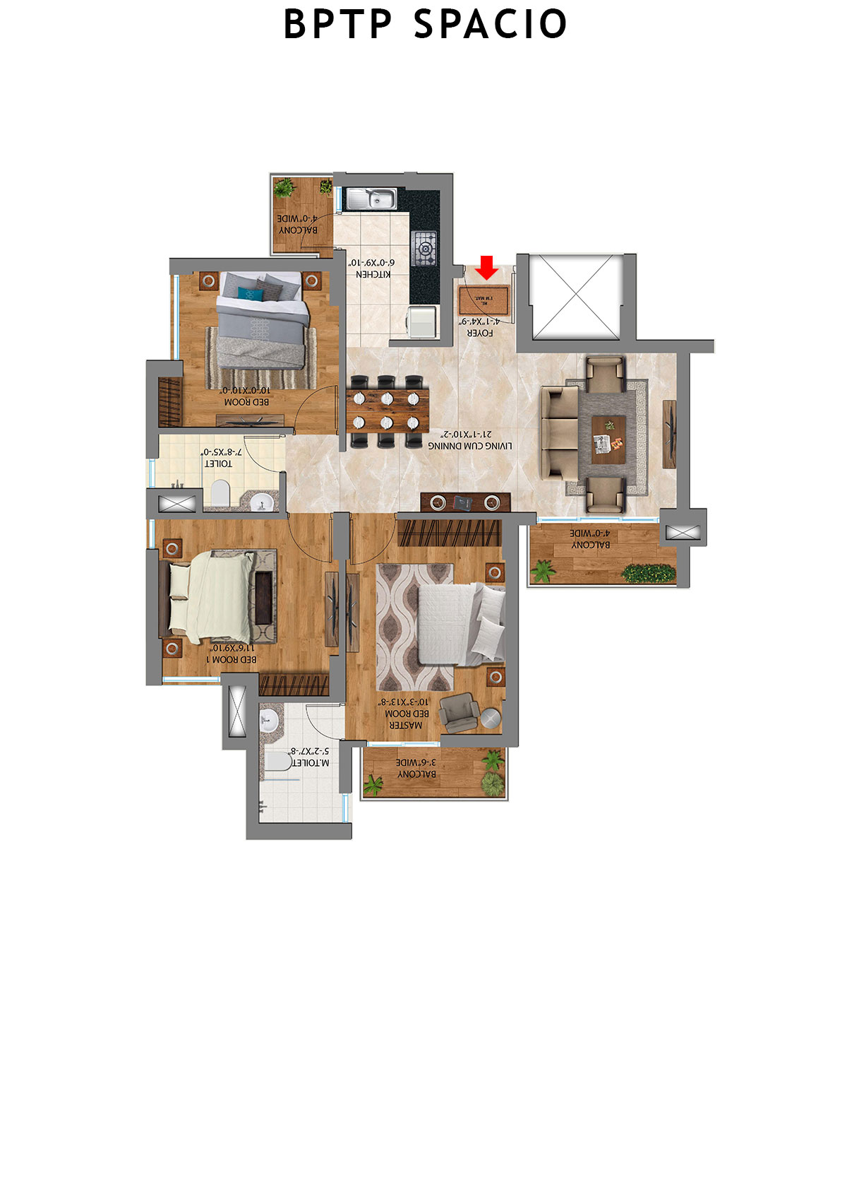 Bptp Spacio Tower L Unit 6 Floor Plan