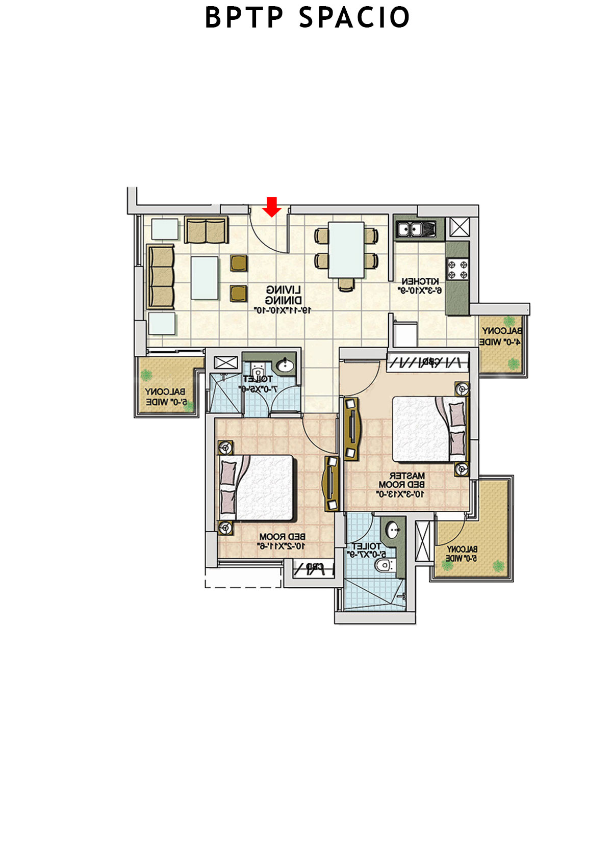 Bptp Spacio Tower M Unit 5 Floor Plan