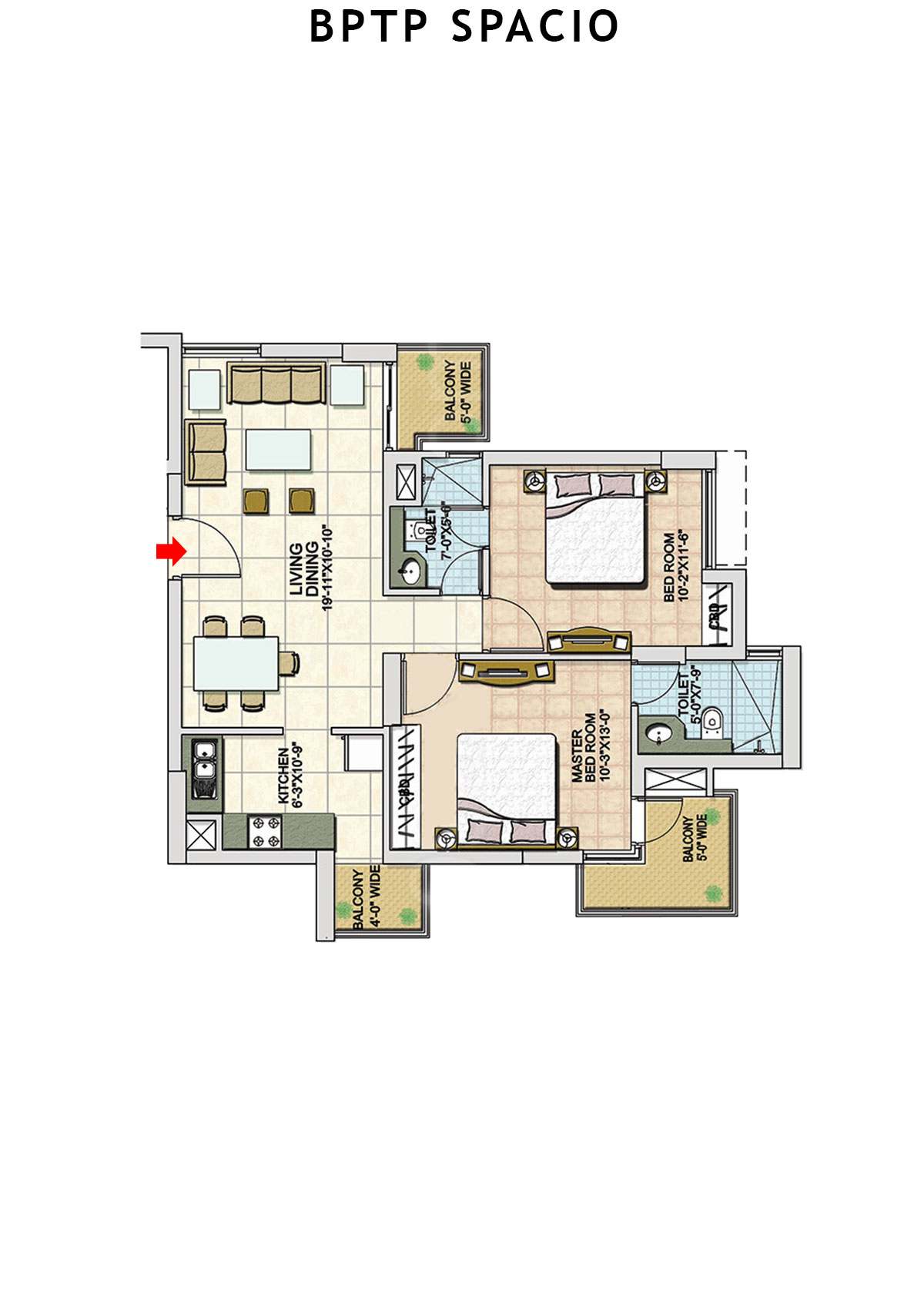 Bptp Spacio Tower P Unit 5 Floor Plan