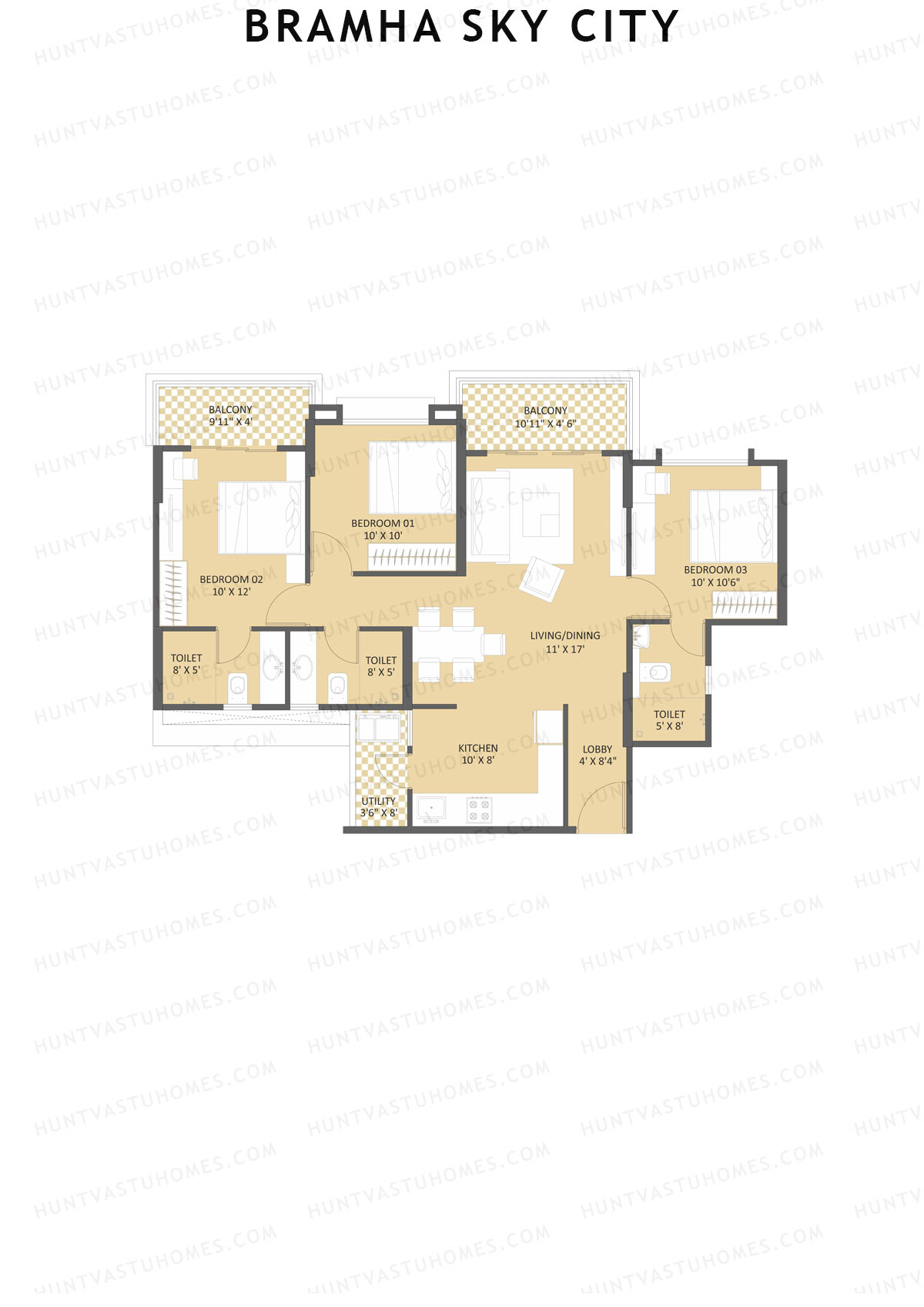 Bramha Sky City Tower S1 Unit 2 Floor Plan