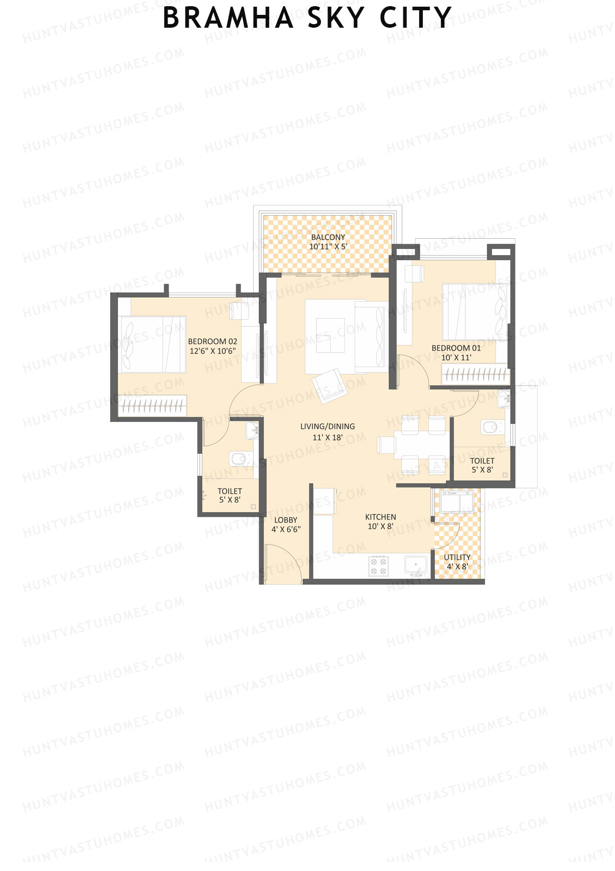 Bramha Sky City Tower S1 Unit 3 Floor Plan