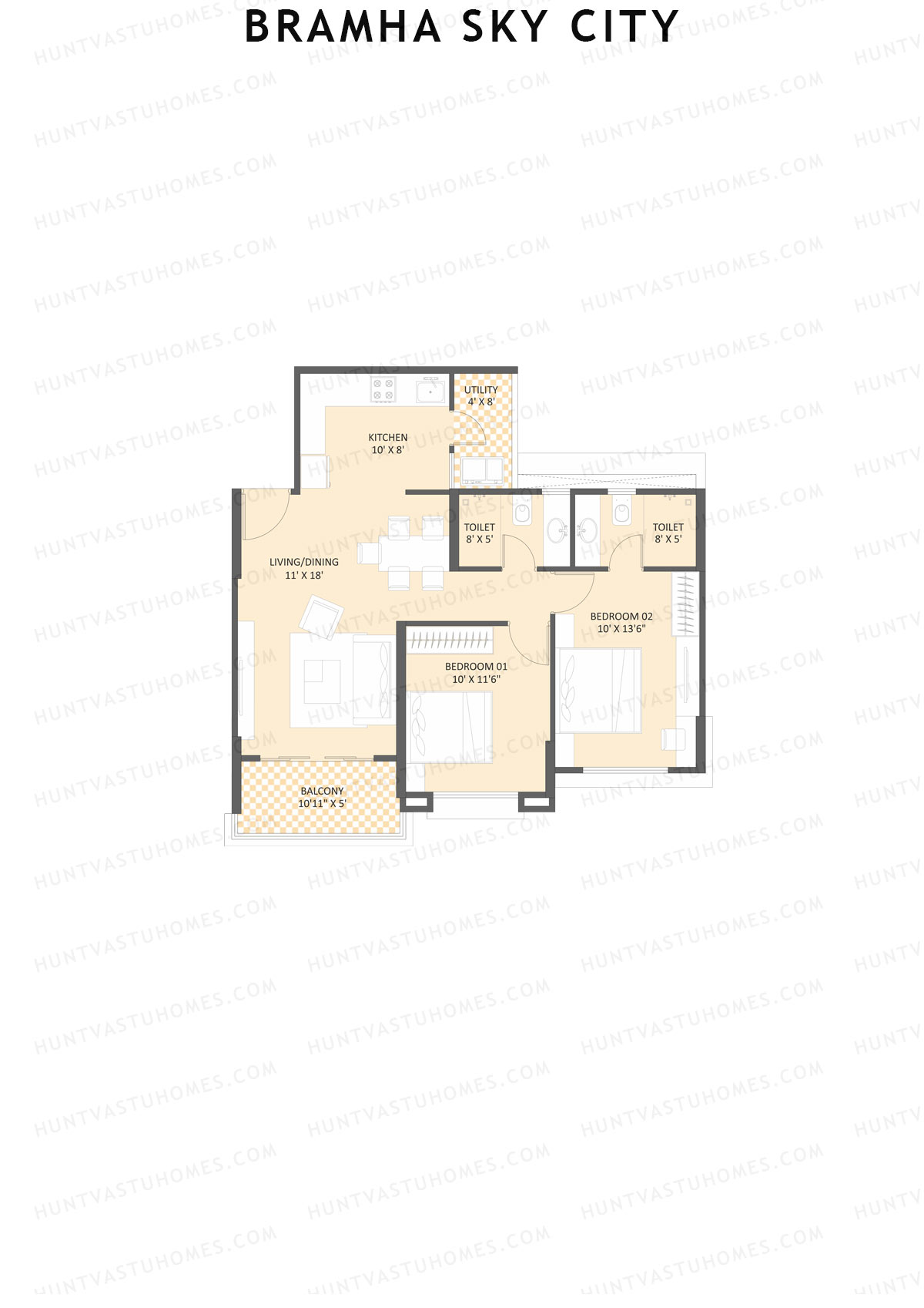 Bramha Sky City Tower S1 Unit 4 Floor Plan