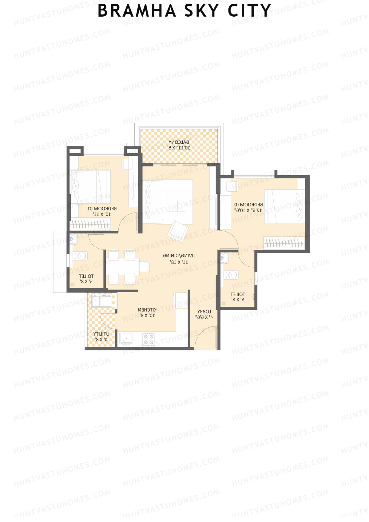 Bramha Sky City Tower S2 Unit 2 Floor Plan