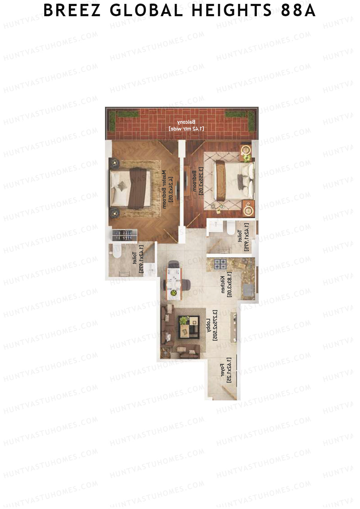 Breez Global Heights 88A Tower 7 Unit 8 (Type C) Floor Plan